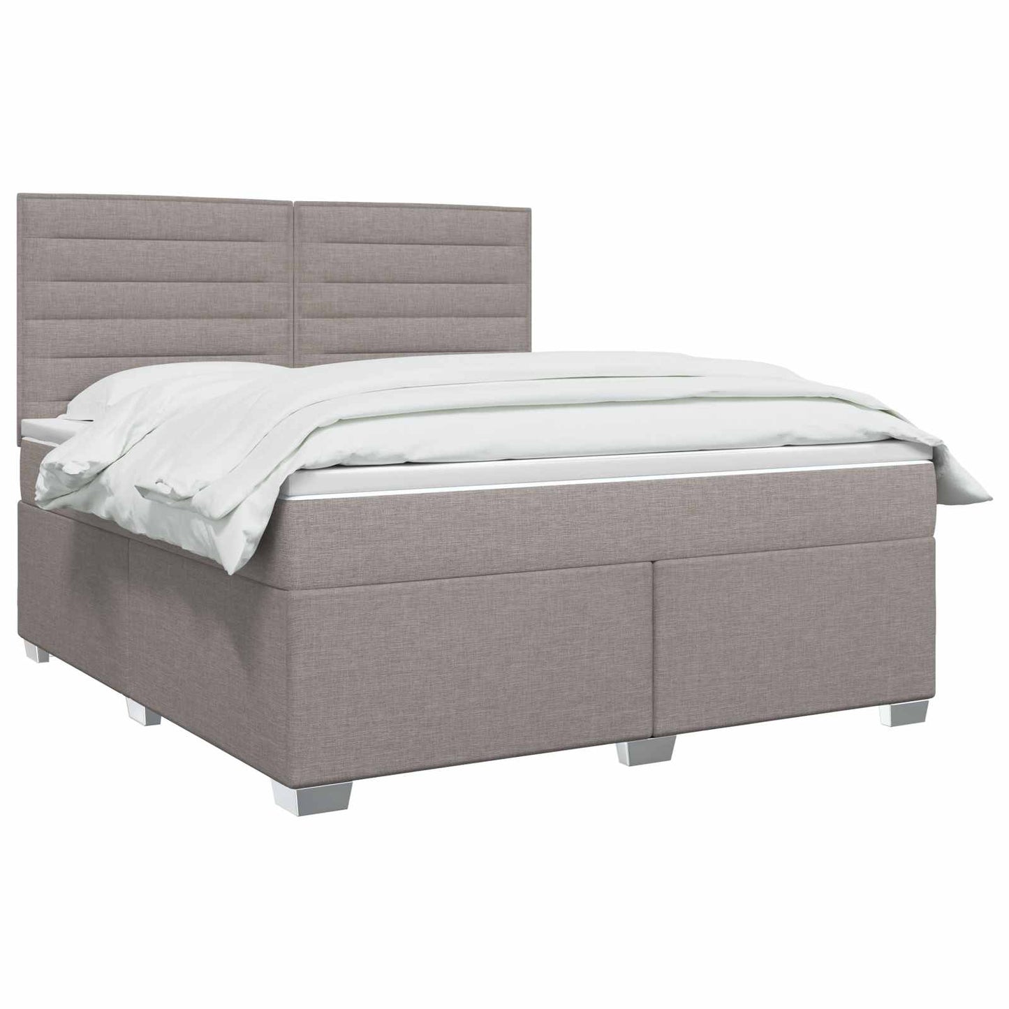 vidaXL Κρεβάτι box spring με στρώμα Taupe 160 x 200 cm Ύφασμα