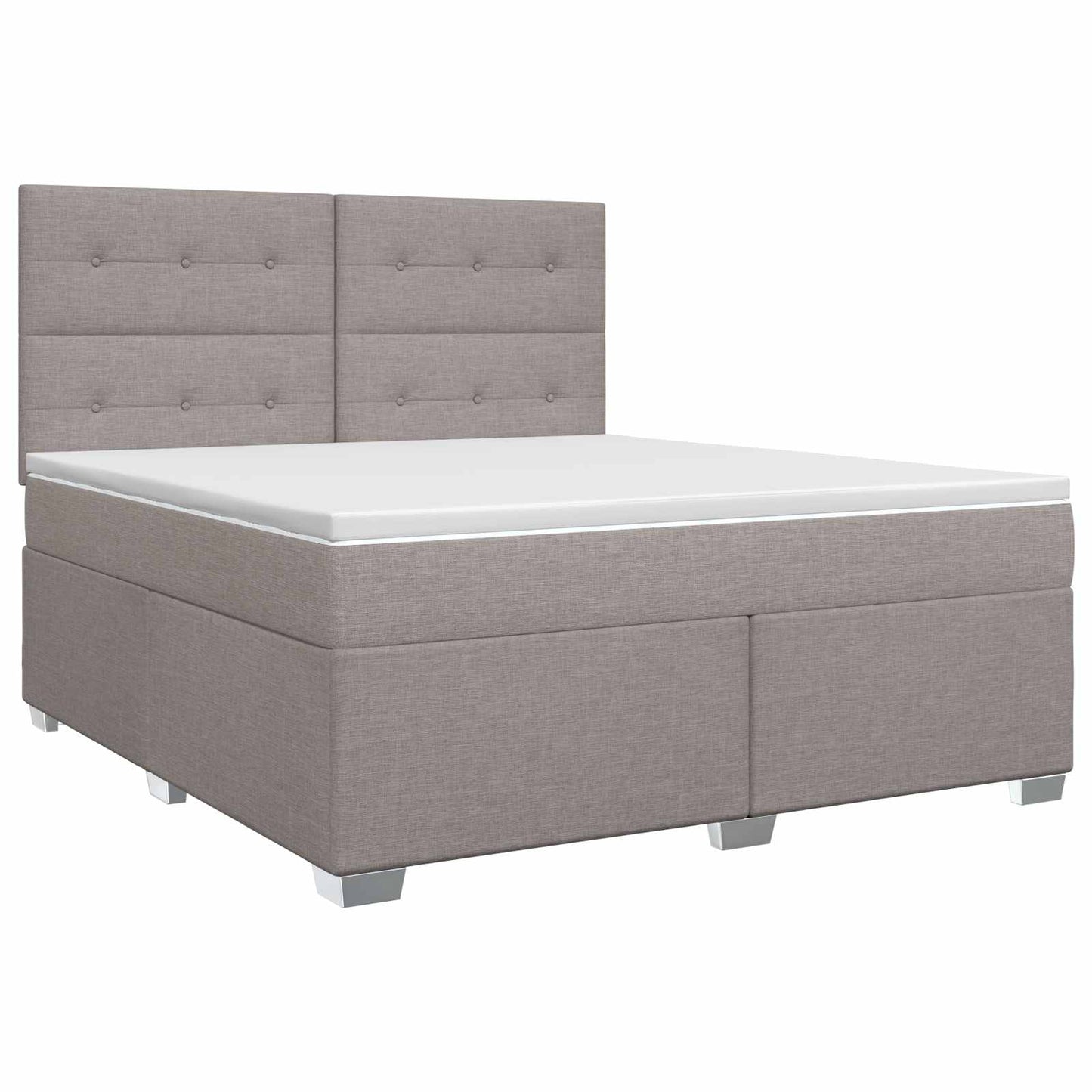 vidaXL Κρεβάτι box spring με στρώμα Taupe 160 x 200 cm Ύφασμα