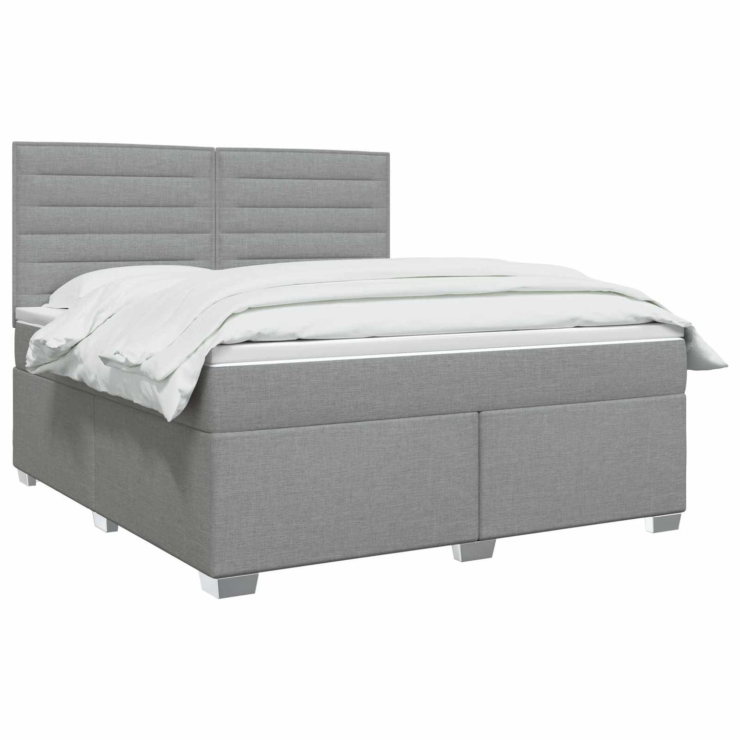 vidaXL Κρεβάτι box spring με στρώμα Ανοιχτό γκρι 180 x 200 cm Ύφασμα