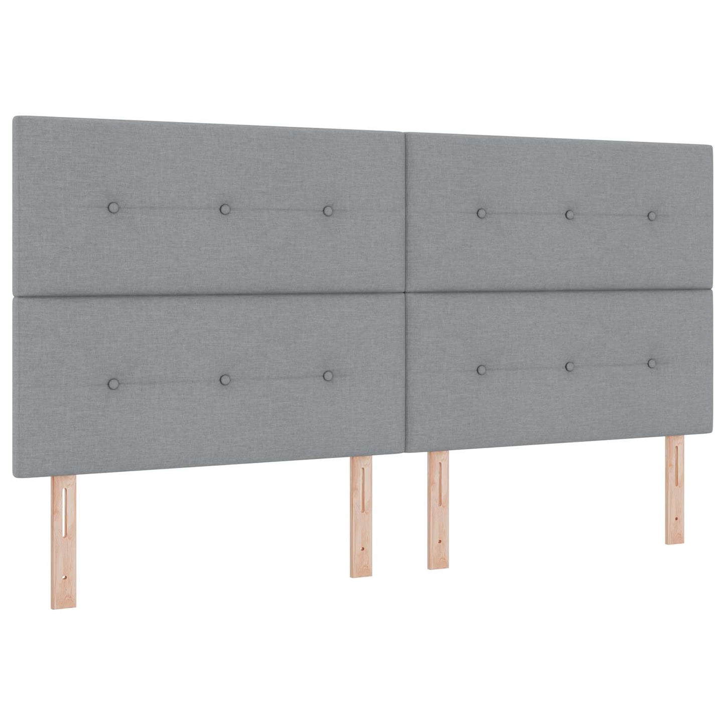 vidaXL Κρεβάτι box spring με στρώμα Ανοιχτό γκρι 200 x 200 cm Ύφασμα