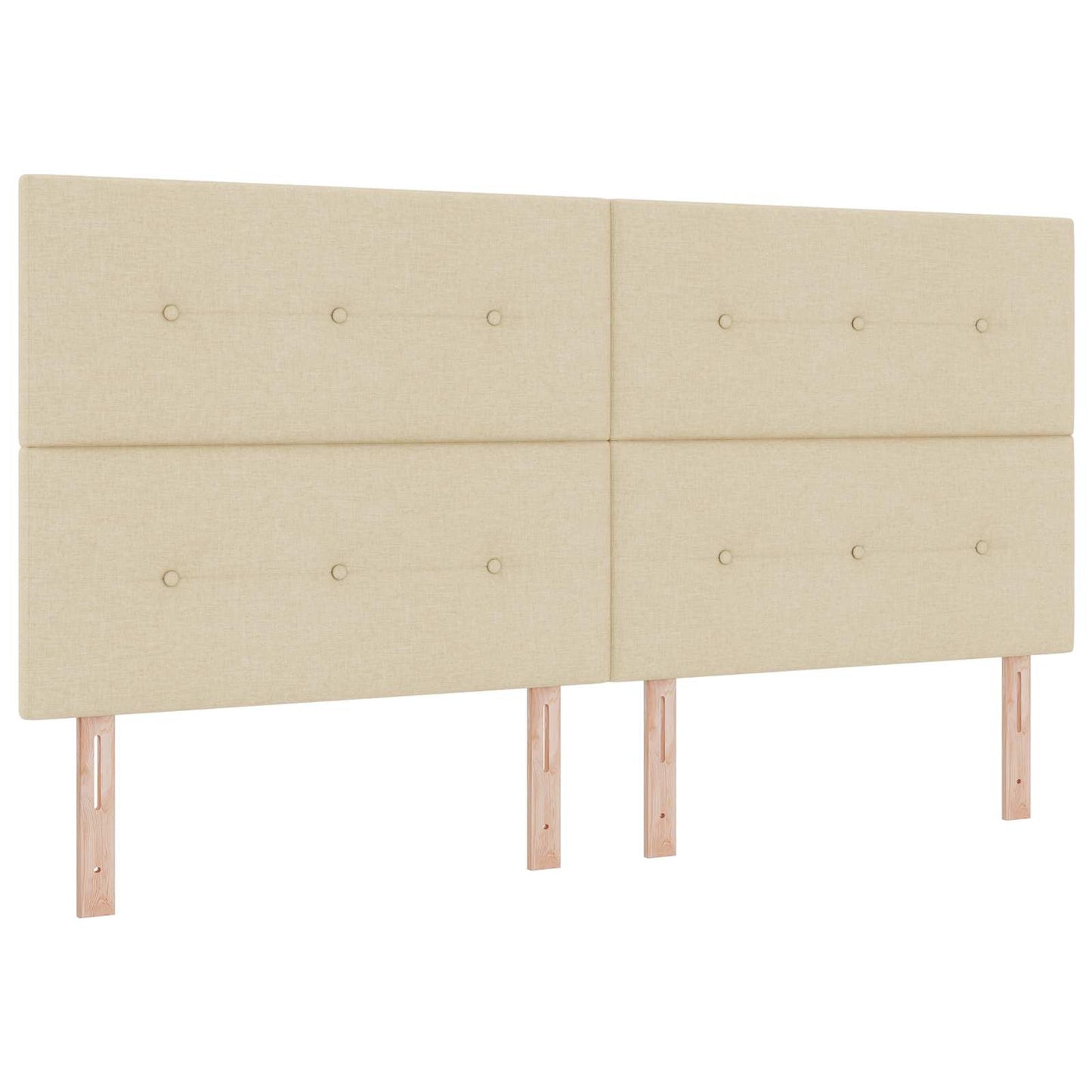 vidaXL Κρεβάτι box spring με στρώμα Κρεμ 200 x 200 cm Ύφασμα