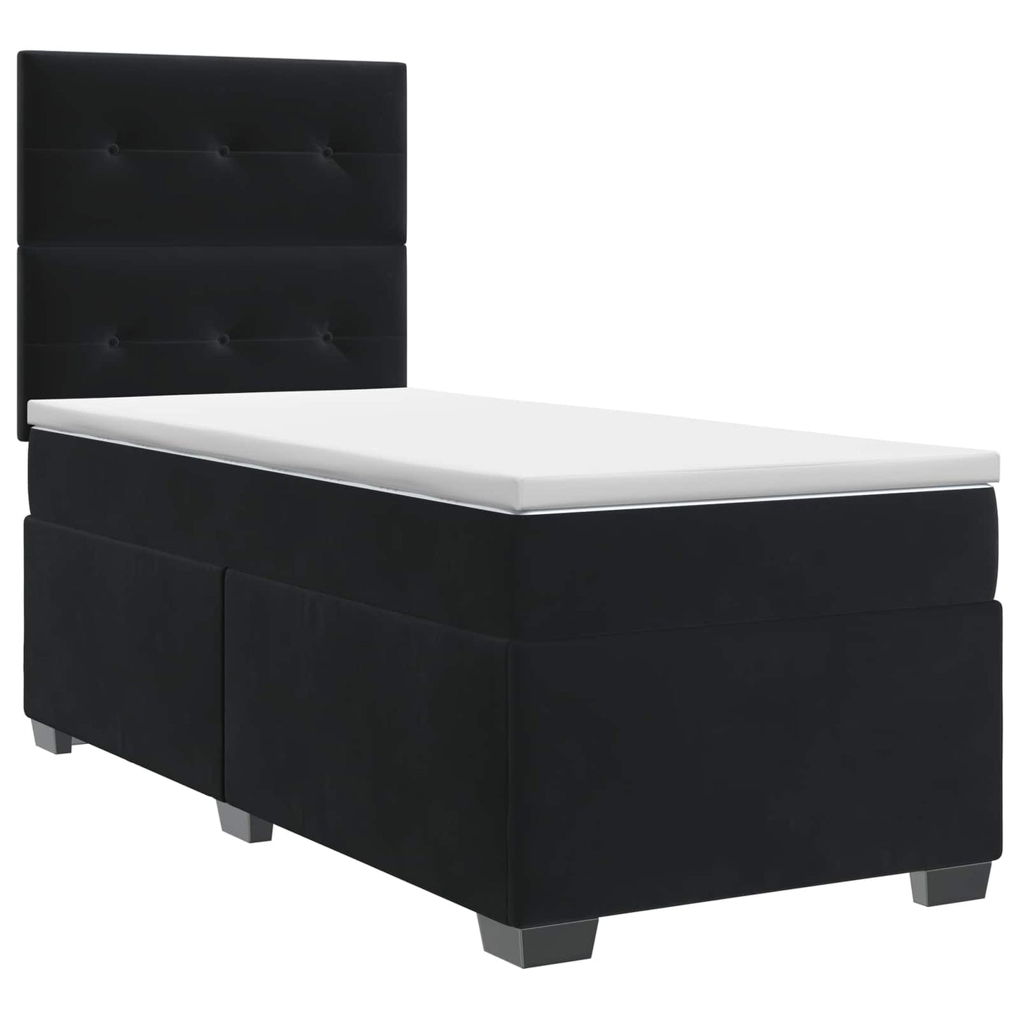 vidaXL Κρεβάτι box spring με στρώμα Μαύρο 80 x 200 cm Βελούδο