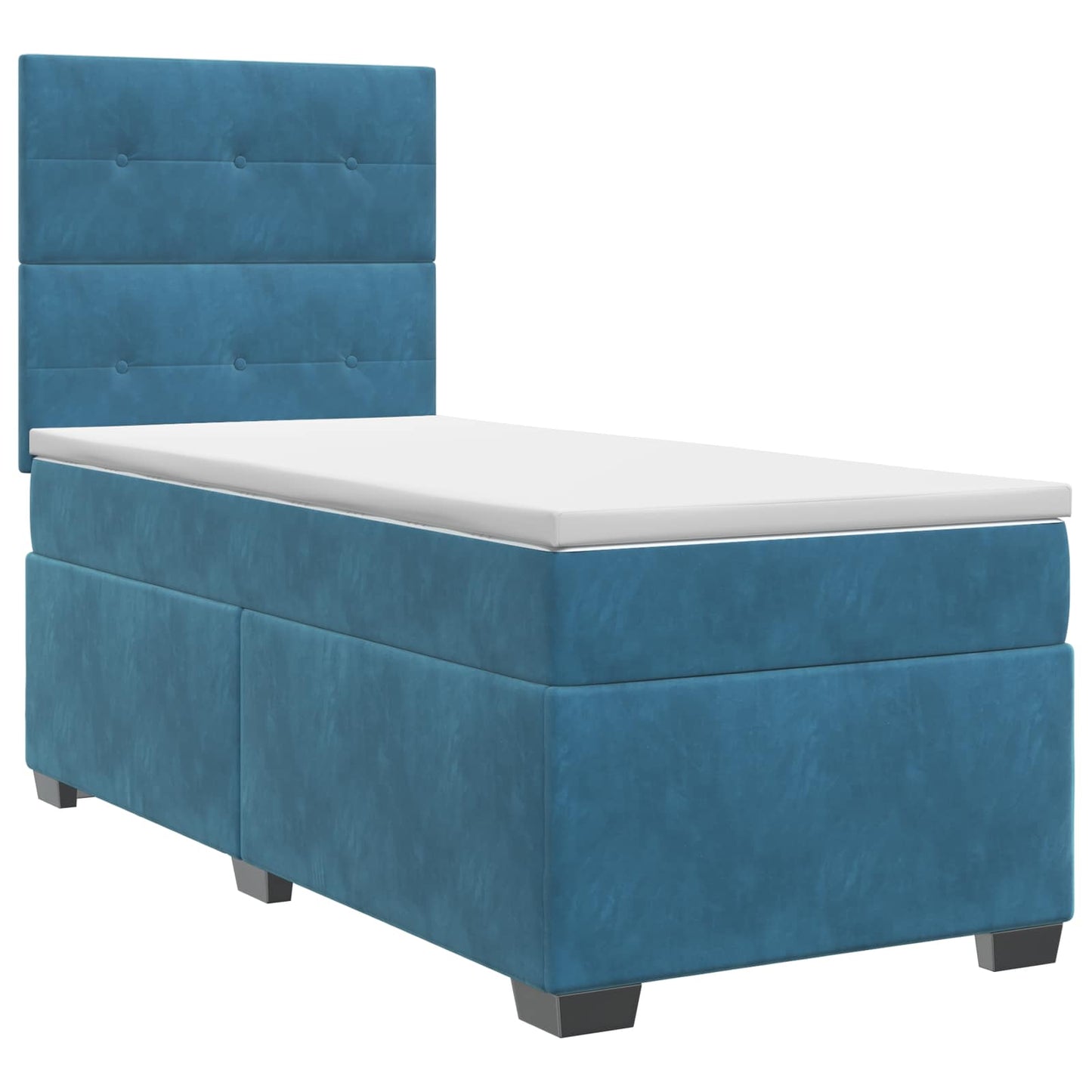 vidaXL Κρεβάτι box spring με στρώμα Μπλε 80 x 200 cm Βελούδο
