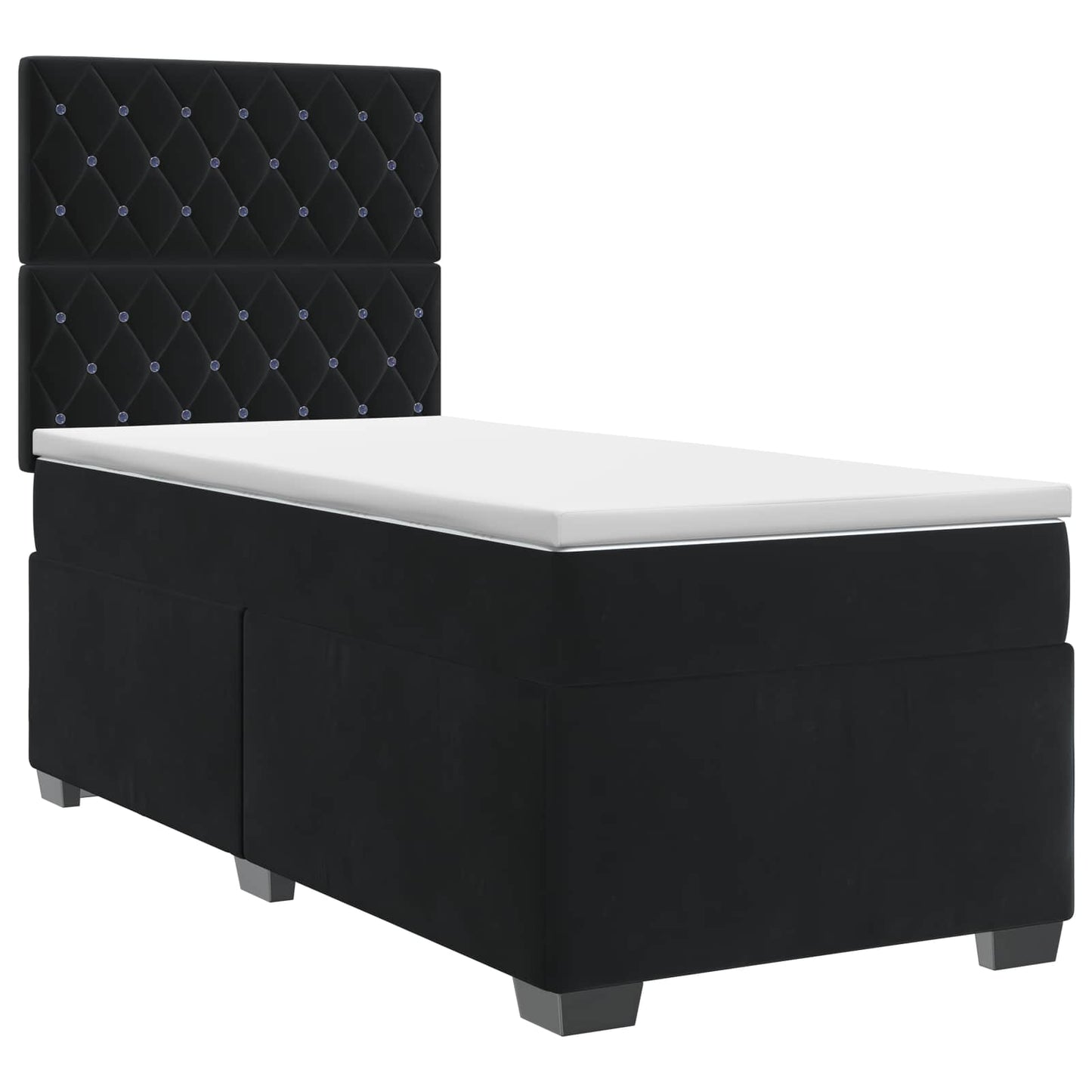 vidaXL Κρεβάτι box spring με στρώμα Μαύρο 100 x 200 cm Βελούδο