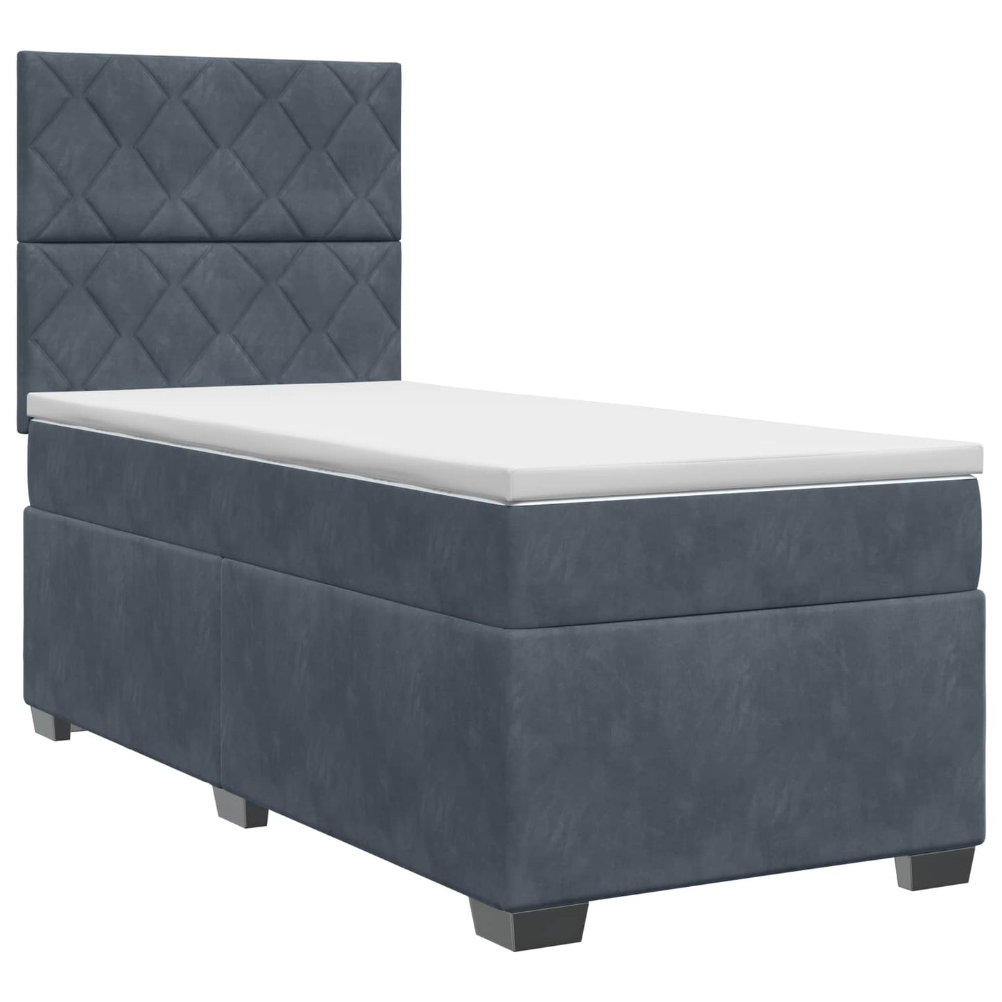 vidaXL Κρεβάτι box spring με στρώμα Σκούρο Γκρι 100 x 200 cm Βελούδο