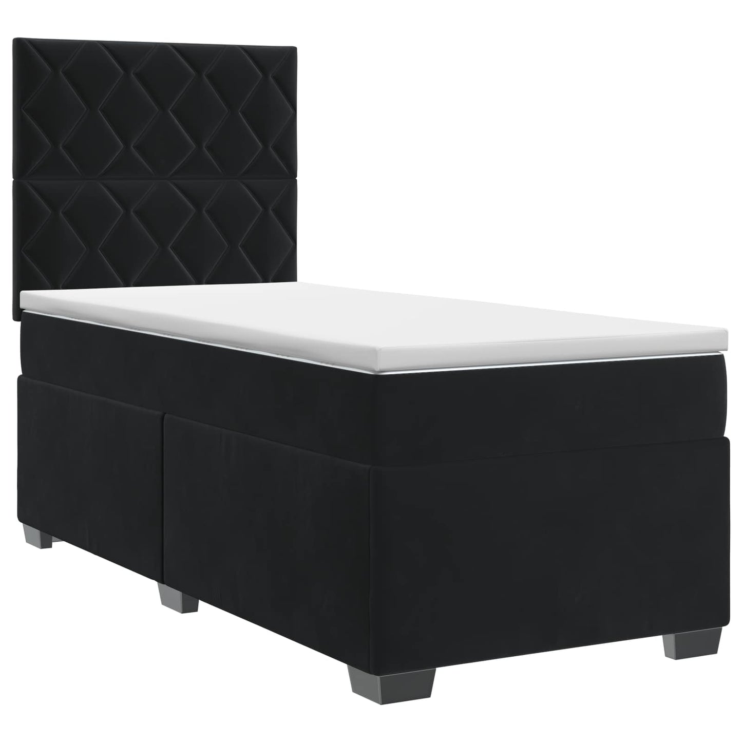 vidaXL Κρεβάτι box spring με στρώμα Μαύρο 100 x 200 cm Βελούδο