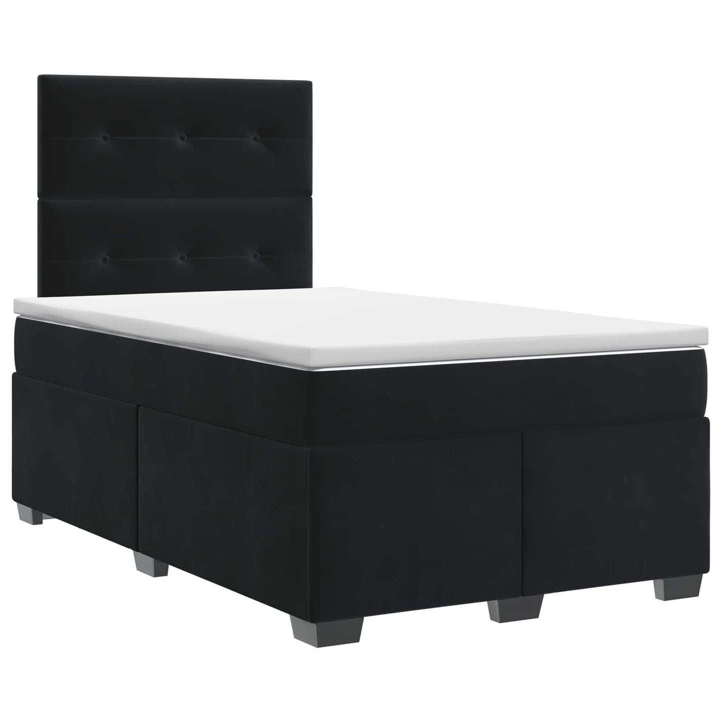 vidaXL Κρεβάτι box spring με στρώμα Μαύρο 120 x 190 cm Βελούδο
