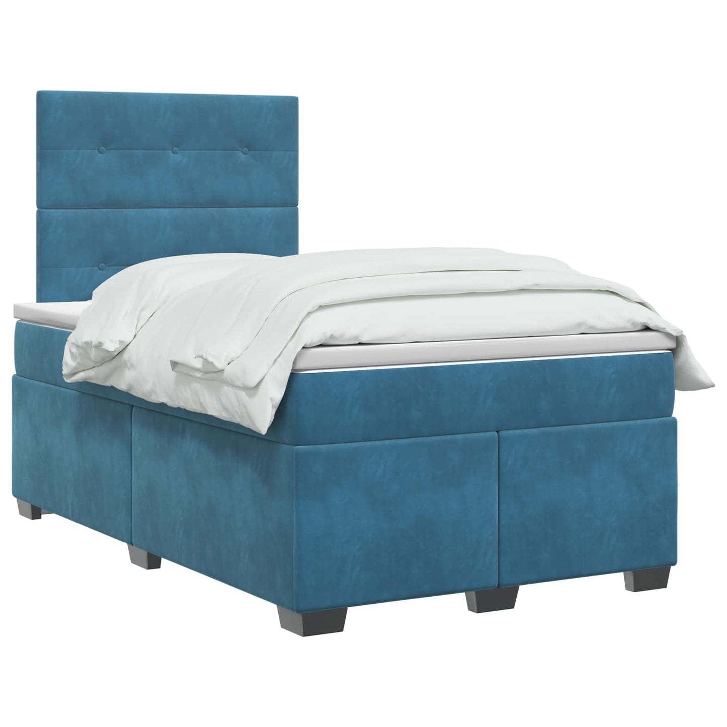 vidaXL Κρεβάτι box spring με στρώμα Μπλε 120 x 190 cm Βελούδο
