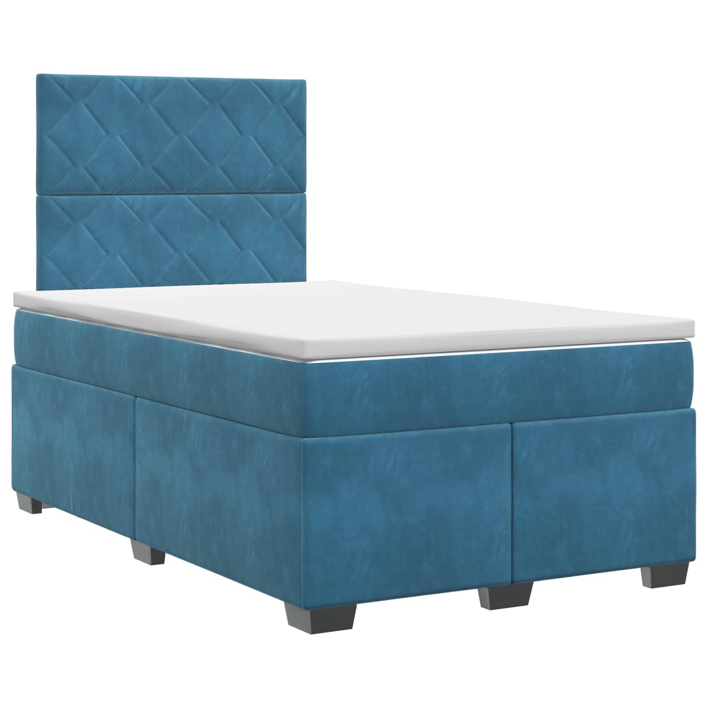 vidaXL Κρεβάτι box spring με στρώμα Μπλε 120 x 190 cm Βελούδο
