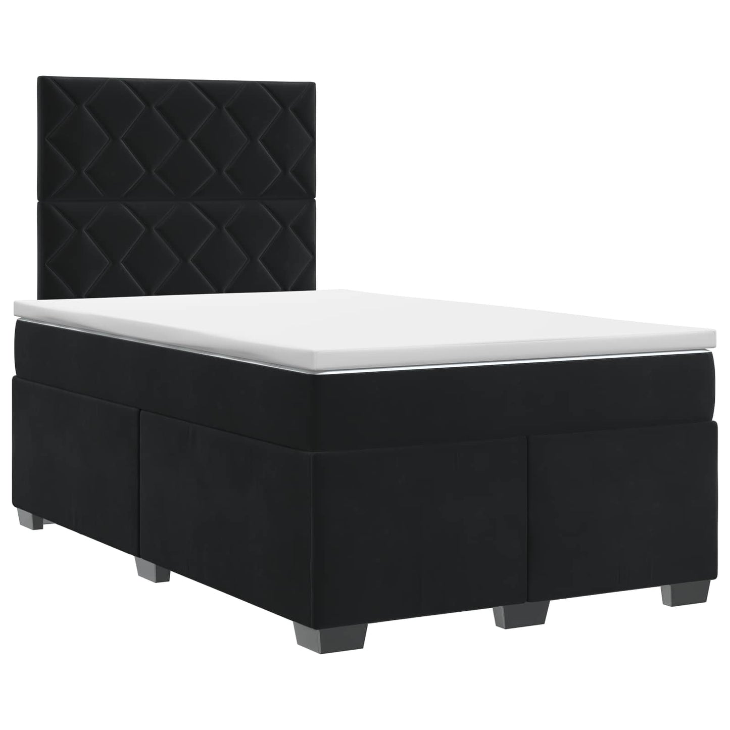 vidaXL Κρεβάτι box spring με στρώμα Μαύρο 120 x 200 cm Βελούδο
