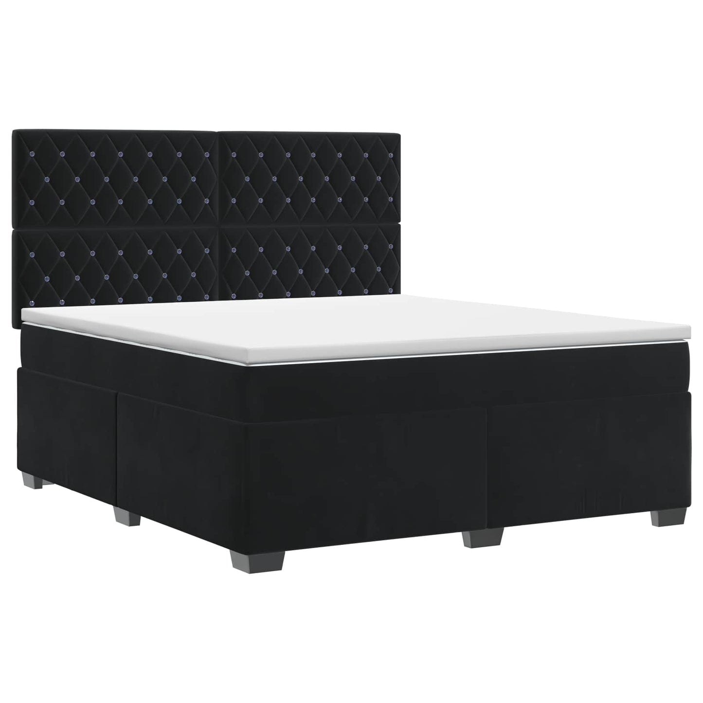 vidaXL Κρεβάτι box spring με στρώμα Μαύρο 140 x 190 cm Βελούδο