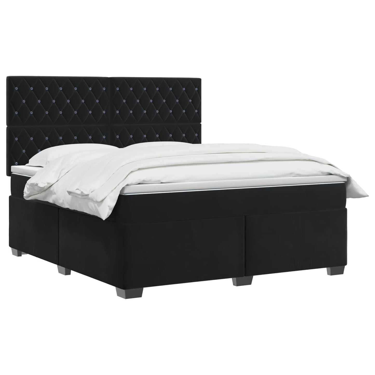 vidaXL Κρεβάτι box spring με στρώμα Μαύρο 140 x 190 cm Βελούδο