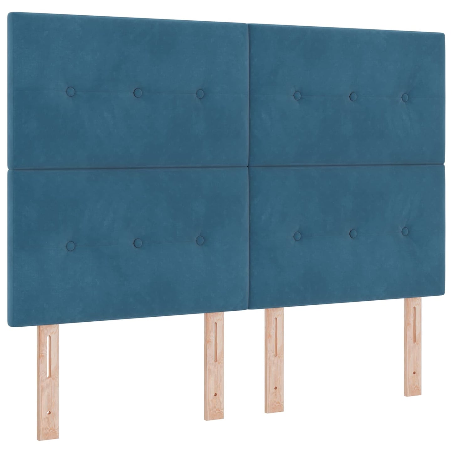 vidaXL Κρεβάτι box spring με στρώμα Μπλε 140 x 190 cm Βελούδο