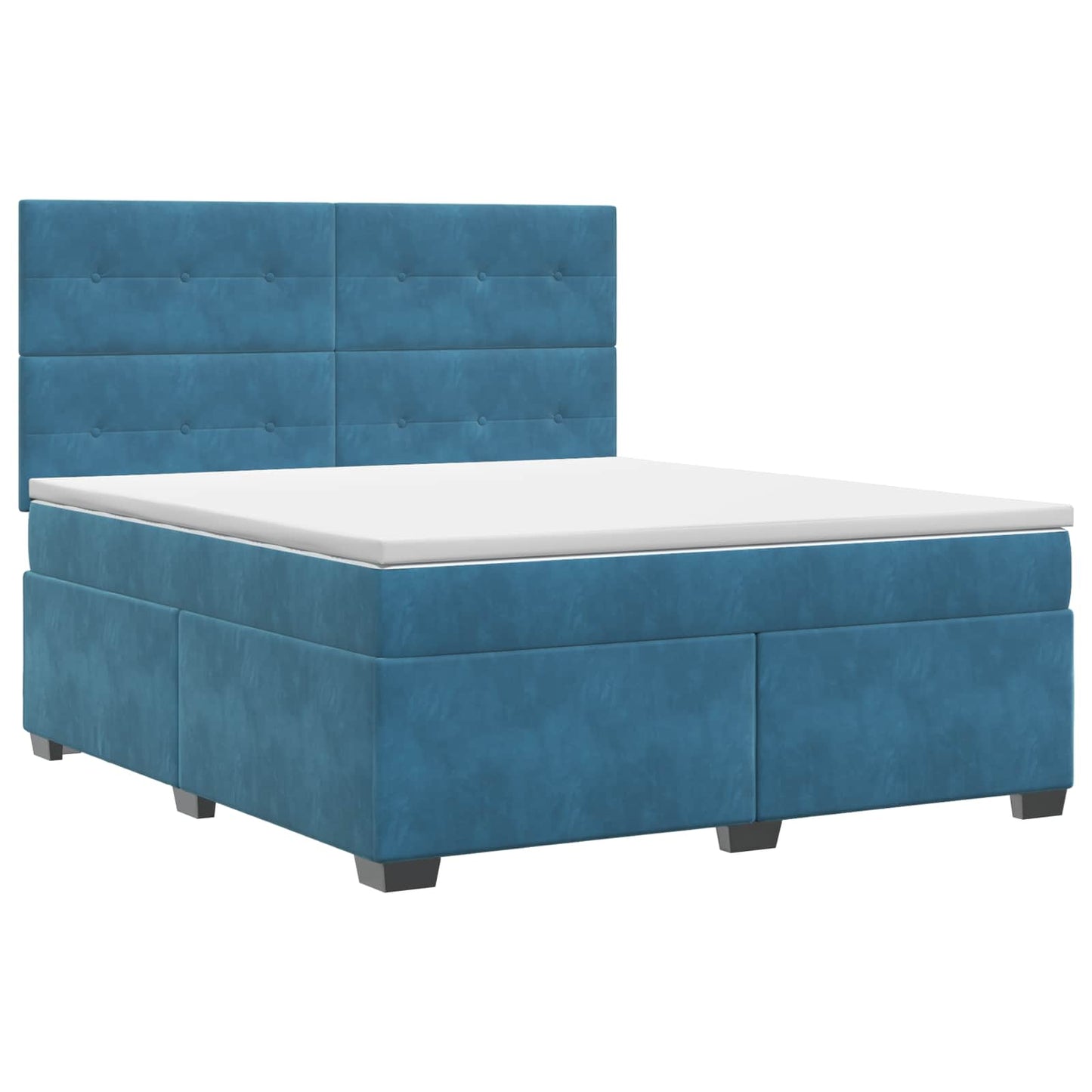 vidaXL Κρεβάτι box spring με στρώμα Μπλε 140 x 200 cm Βελούδο