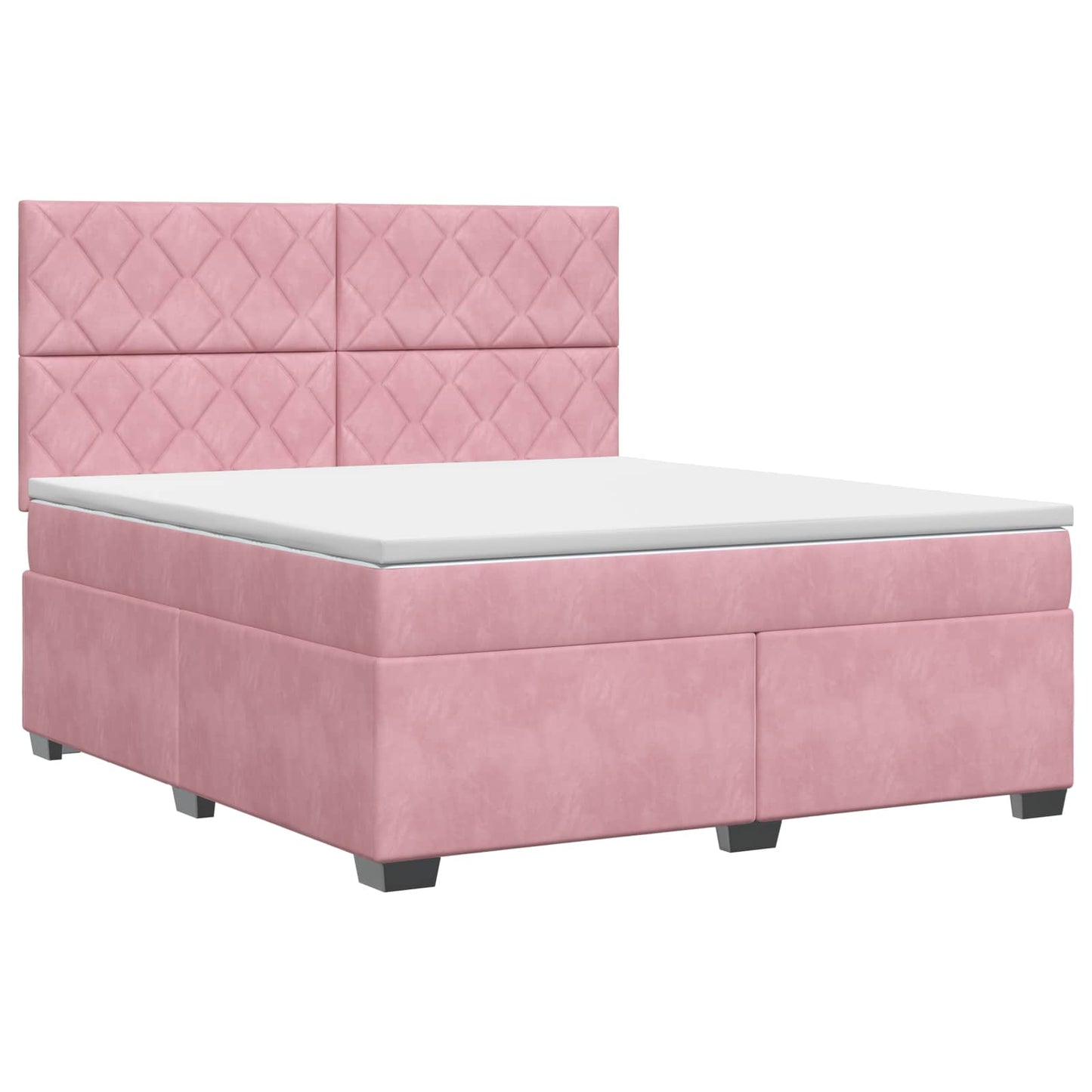 vidaXL Κρεβάτι box spring με στρώμα Ροζ 140 x 200 cm Βελούδο