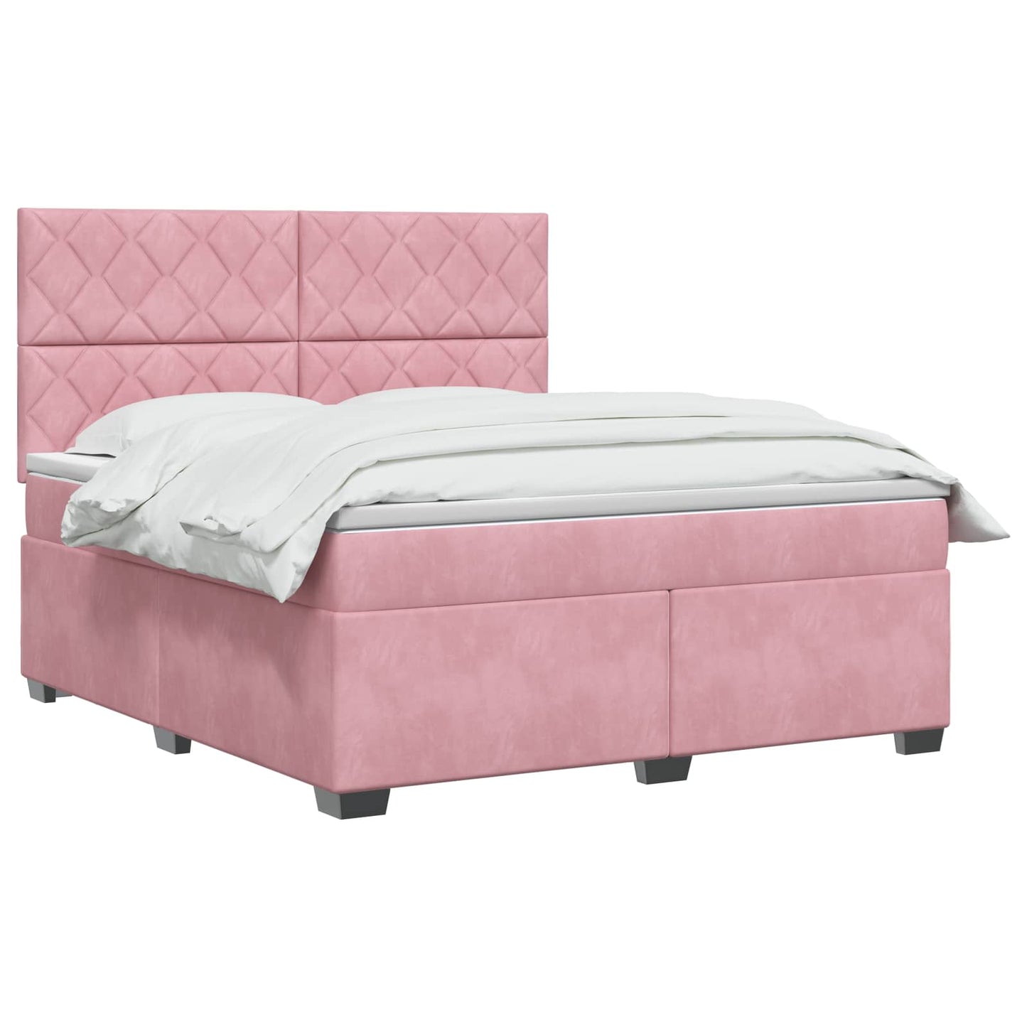 vidaXL Κρεβάτι box spring με στρώμα Ροζ 140 x 200 cm Βελούδο