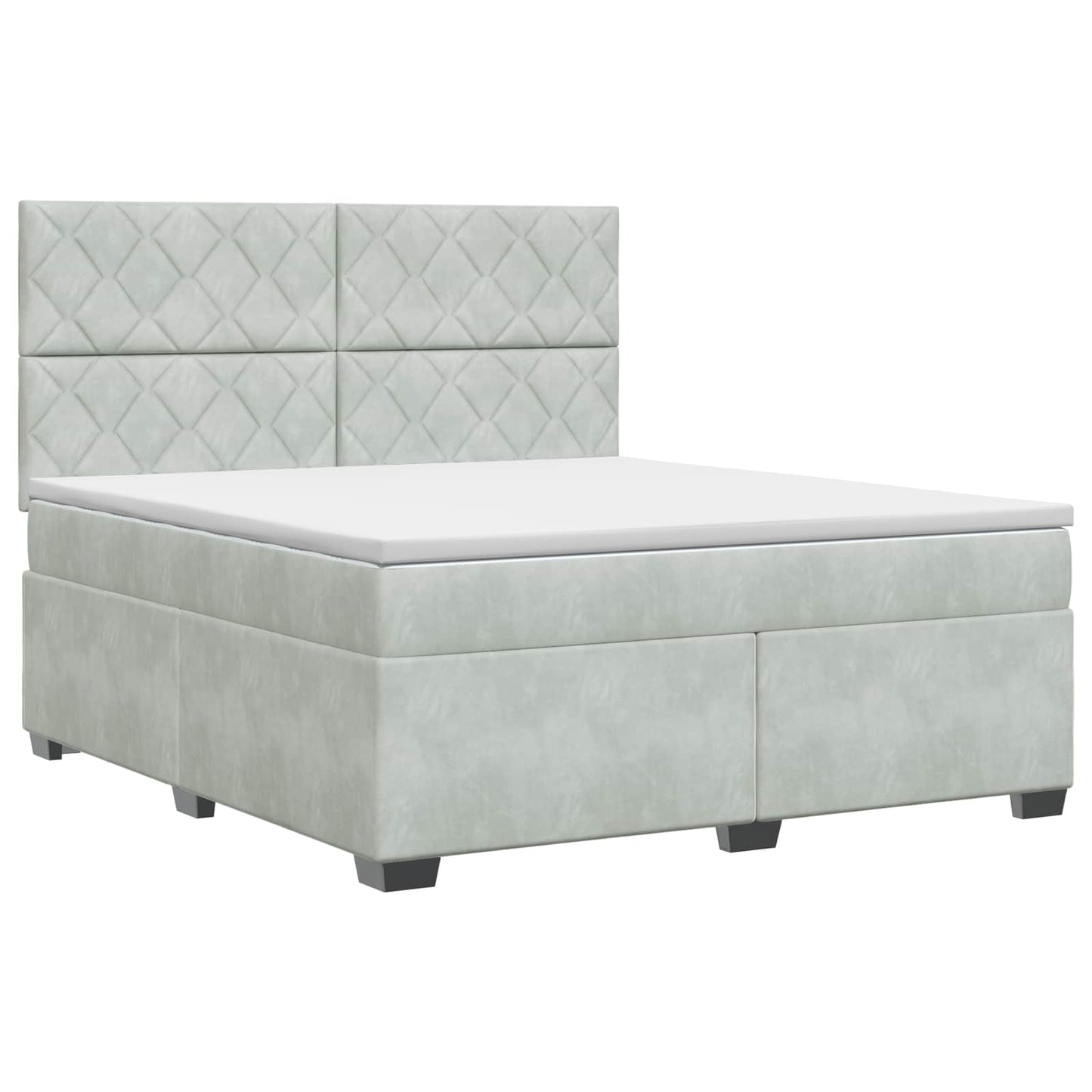 vidaXL Κρεβάτι box spring με στρώμα Ανοιχτό γκρι 160 x 200 cm Βελούδο
