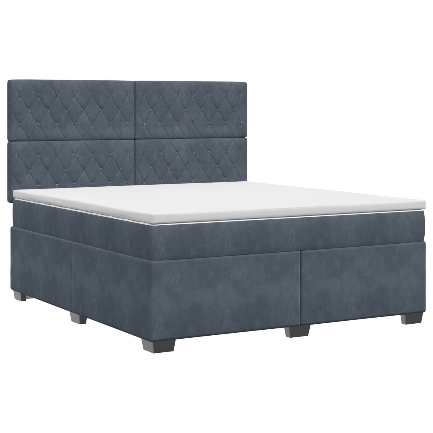 vidaXL Κρεβάτι box spring με στρώμα Σκούρο Γκρι 180 x 200 cm Βελούδο