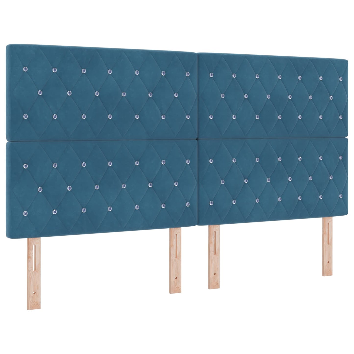 vidaXL Κρεβάτι box spring με στρώμα Μπλε 180 x 200 cm Βελούδο