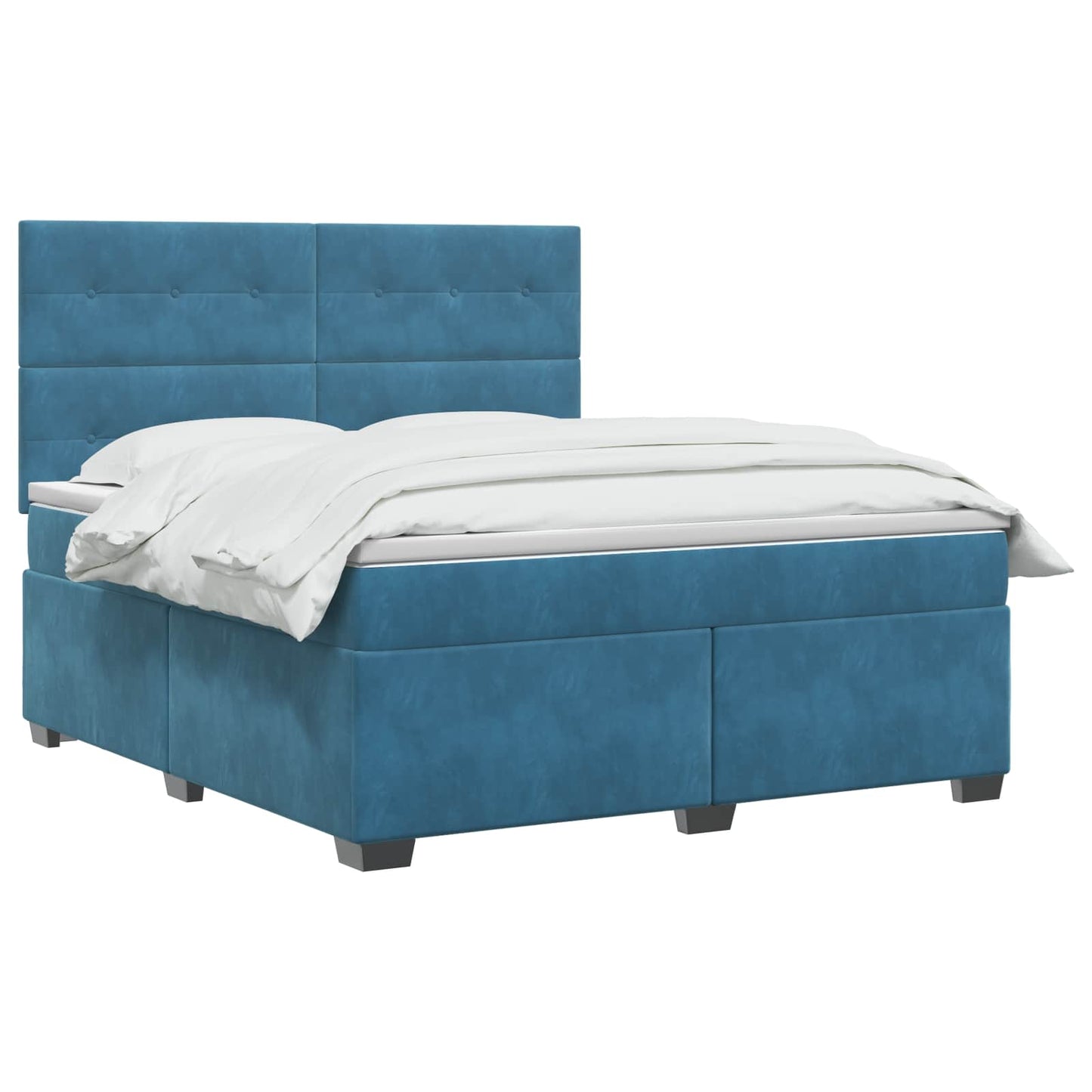 vidaXL Κρεβάτι box spring με στρώμα Μπλε 180 x 200 cm Βελούδο