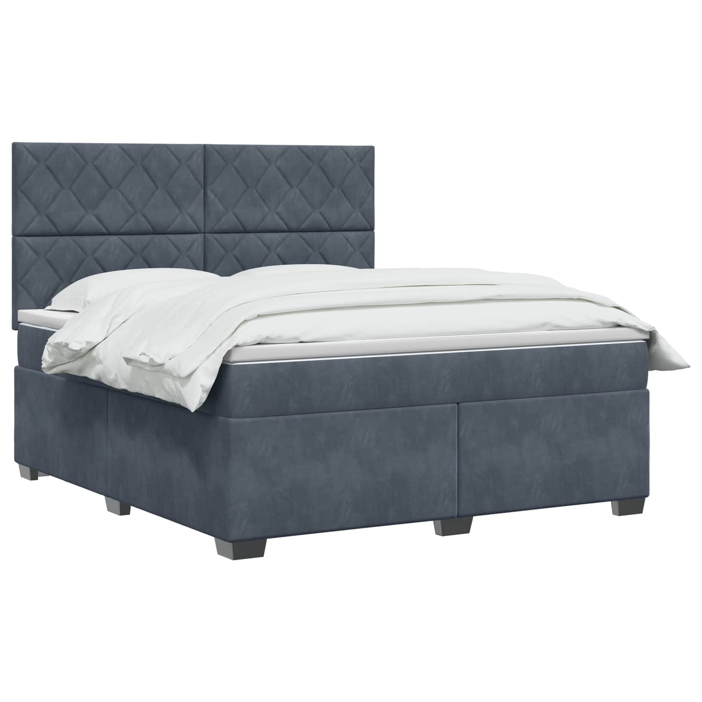 vidaXL Κρεβάτι box spring με στρώμα Σκούρο Γκρι 180 x 200 cm Βελούδο