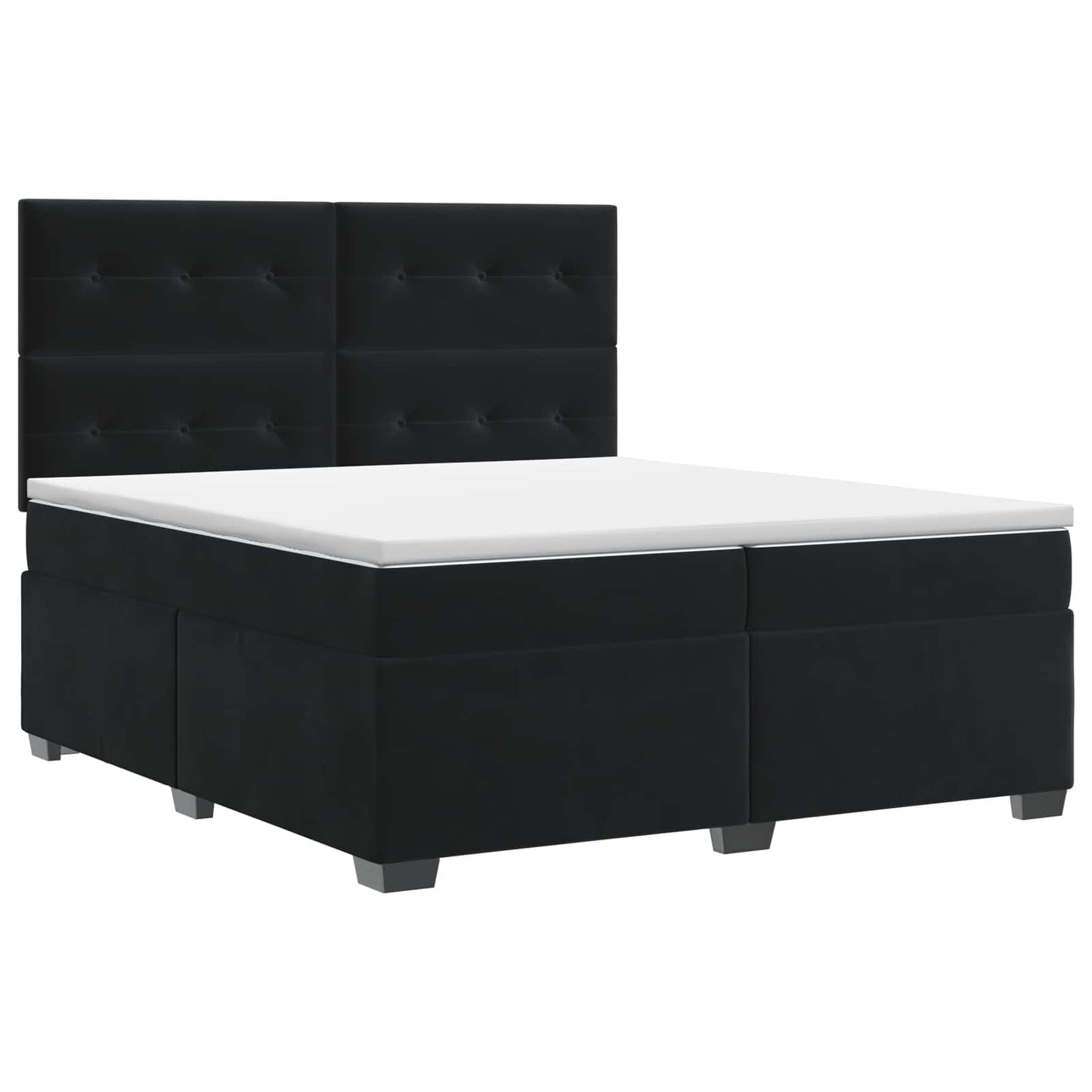 vidaXL Κρεβάτι box spring με στρώμα Μαύρο 200 x 200 cm Βελούδο