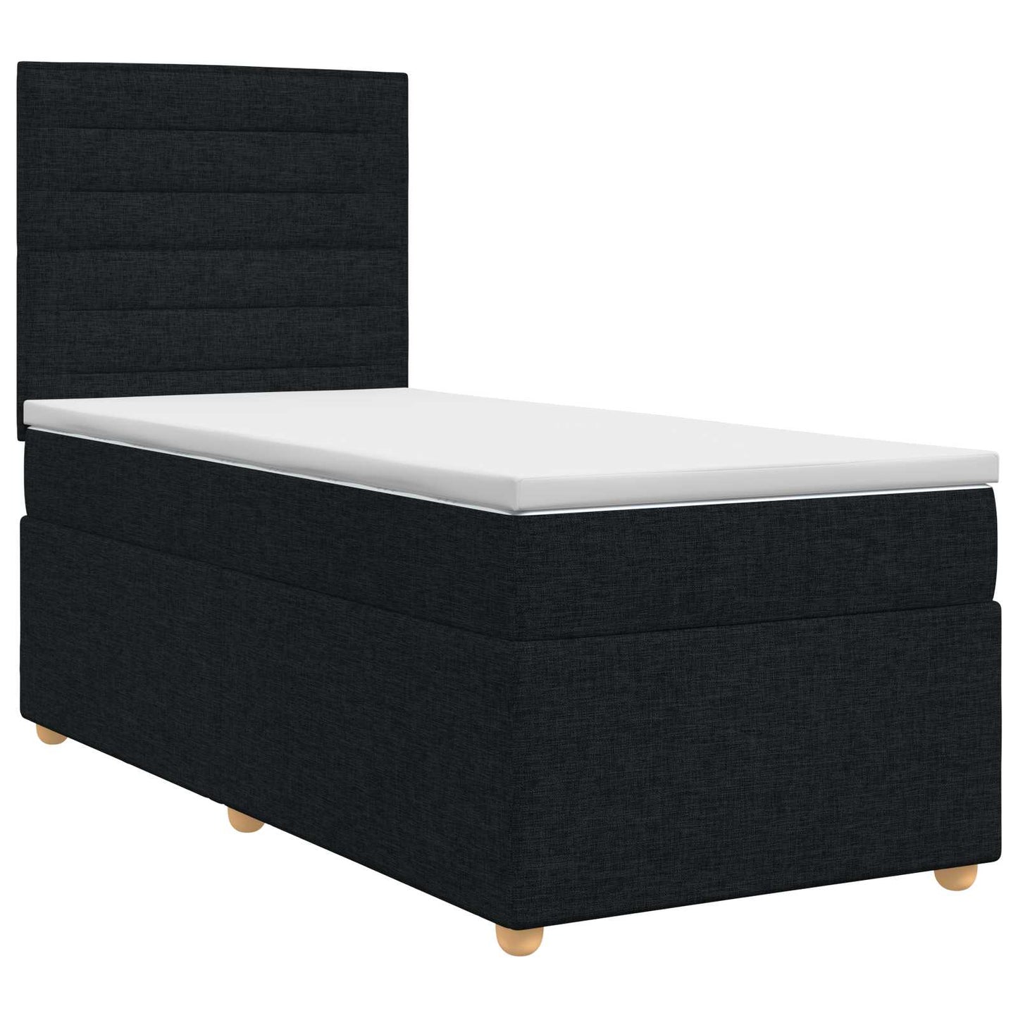 vidaXL Κρεβάτι box spring με στρώμα Μαύρο 80 x 200 cm Ύφασμα