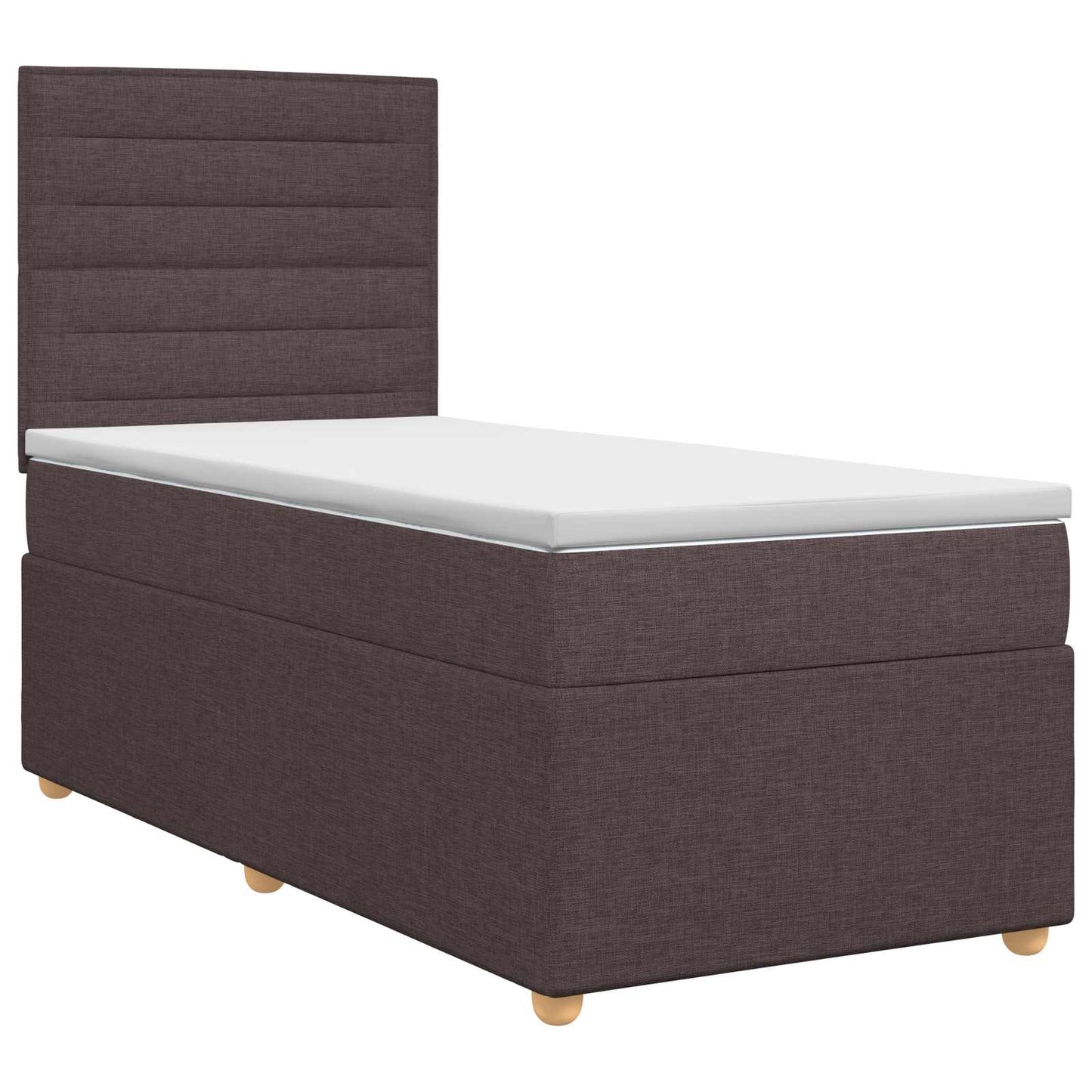 vidaXL Κρεβάτι box spring με στρώμα Σκούρο Καφέ 80 x 200 cm Ύφασμα