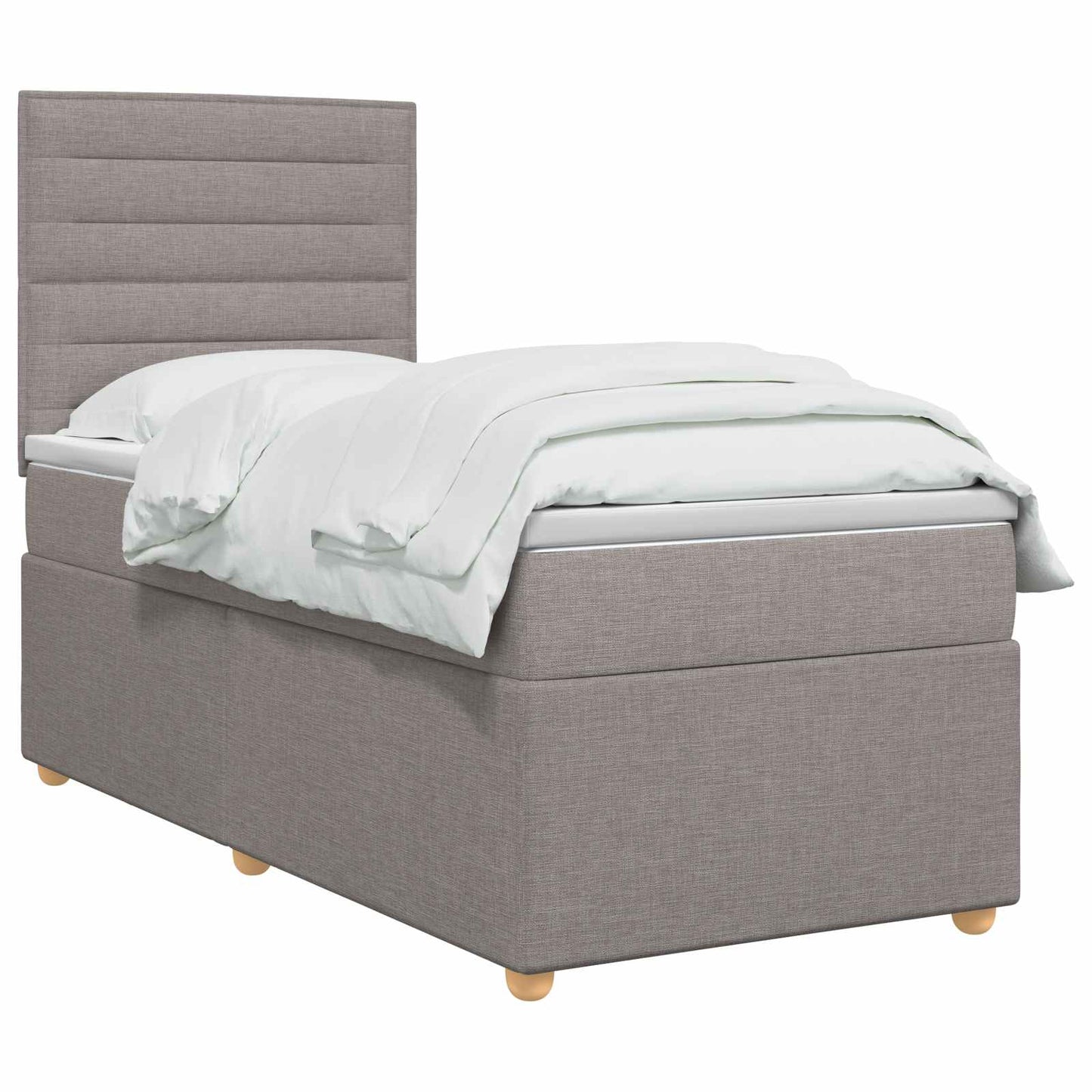 vidaXL Κρεβάτι box spring με στρώμα Taupe 80 x 200 cm Ύφασμα