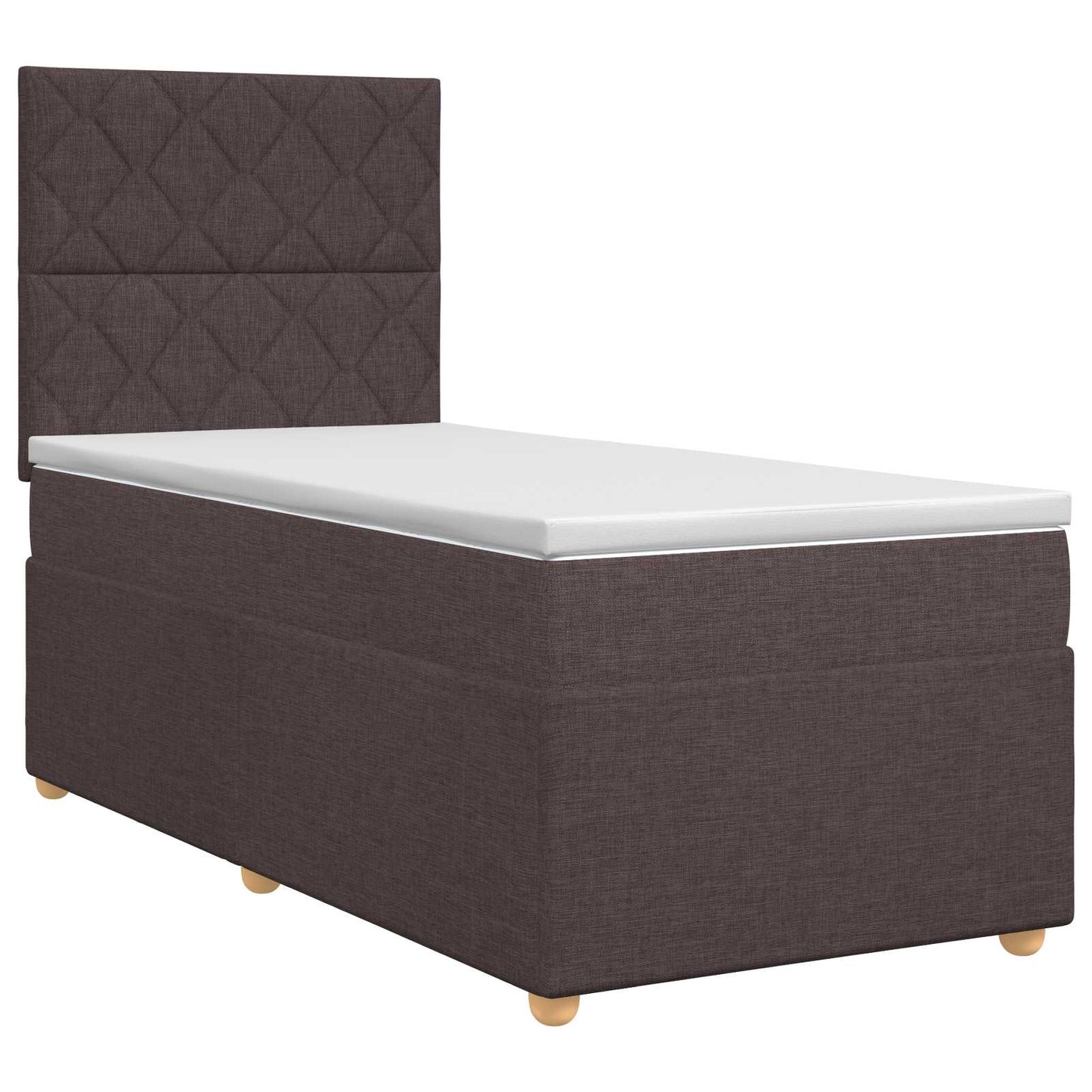 vidaXL Κρεβάτι box spring με στρώμα Σκούρο Καφέ 80 x 200 cm Ύφασμα