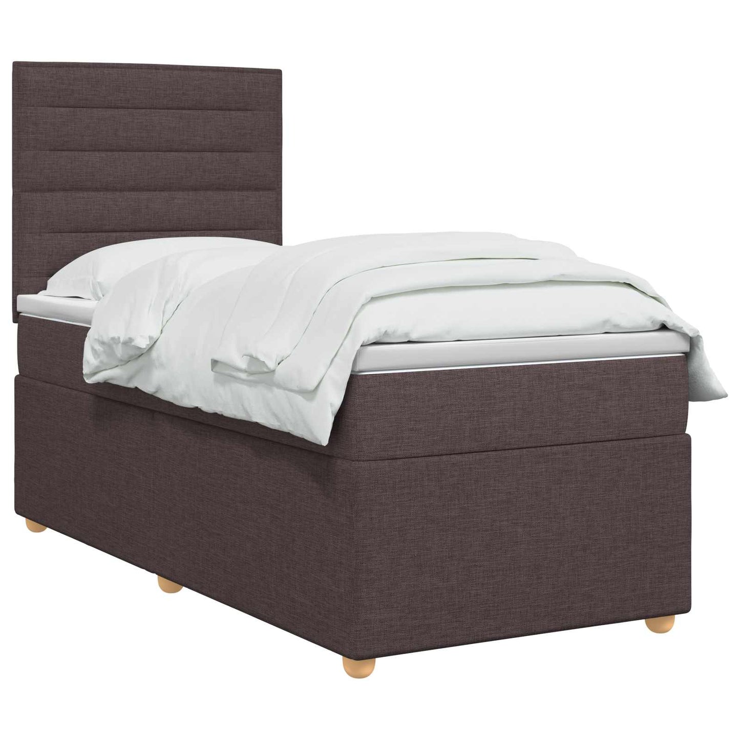 vidaXL Κρεβάτι box spring με στρώμα Σκούρο Καφέ 100 x 200 cm Ύφασμα