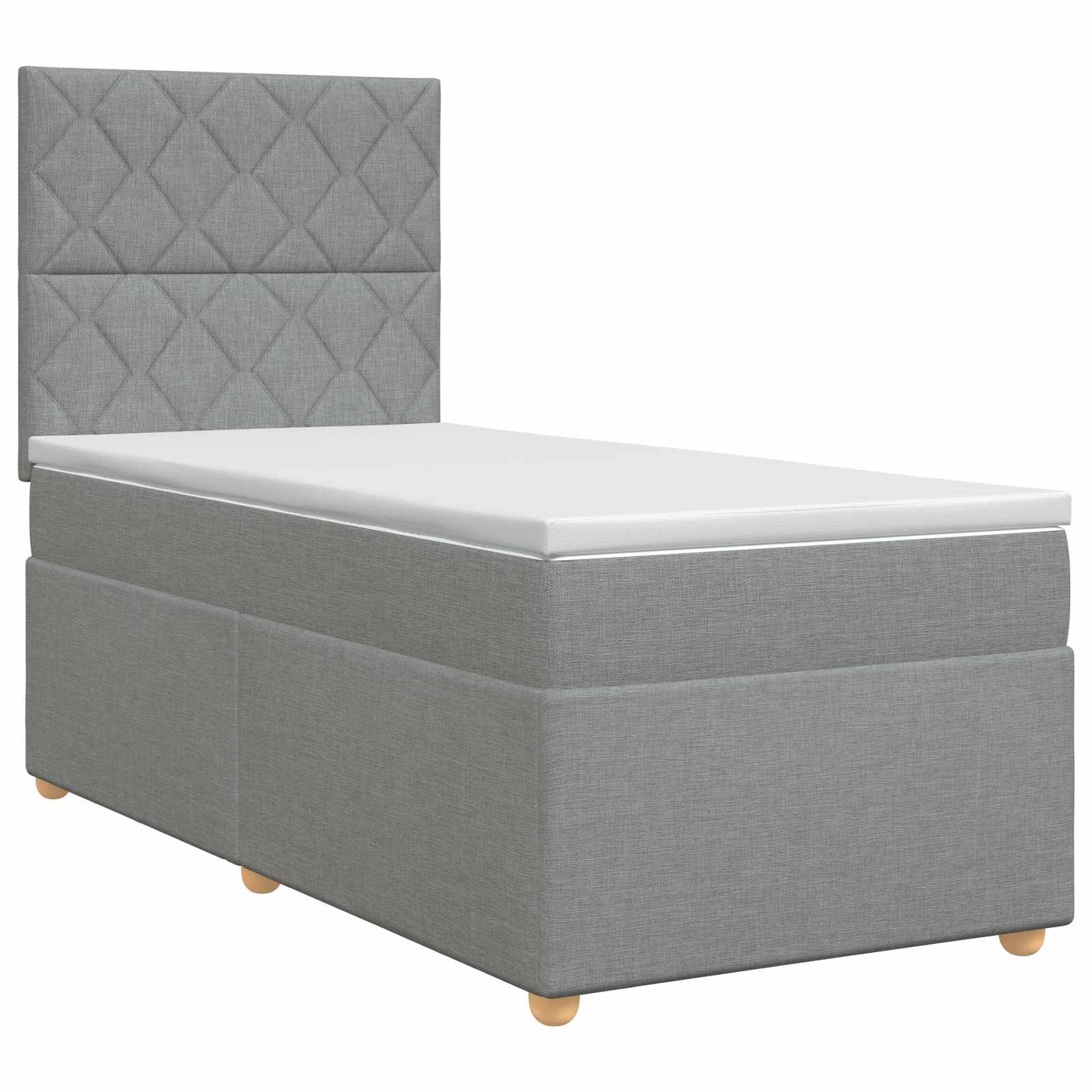 vidaXL Κρεβάτι box spring με στρώμα Ανοιχτό γκρι 100 x 200 cm Ύφασμα