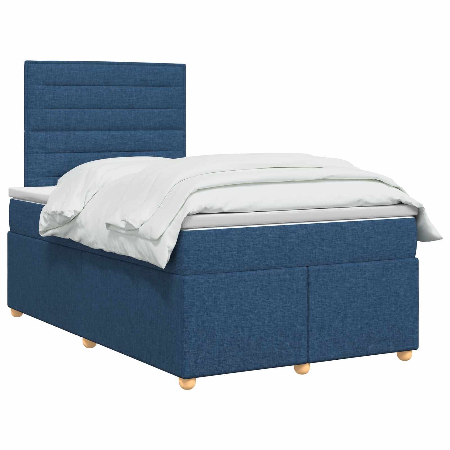 vidaXL Κρεβάτι box spring με στρώμα Μπλε 120 x 200 cm Ύφασμα