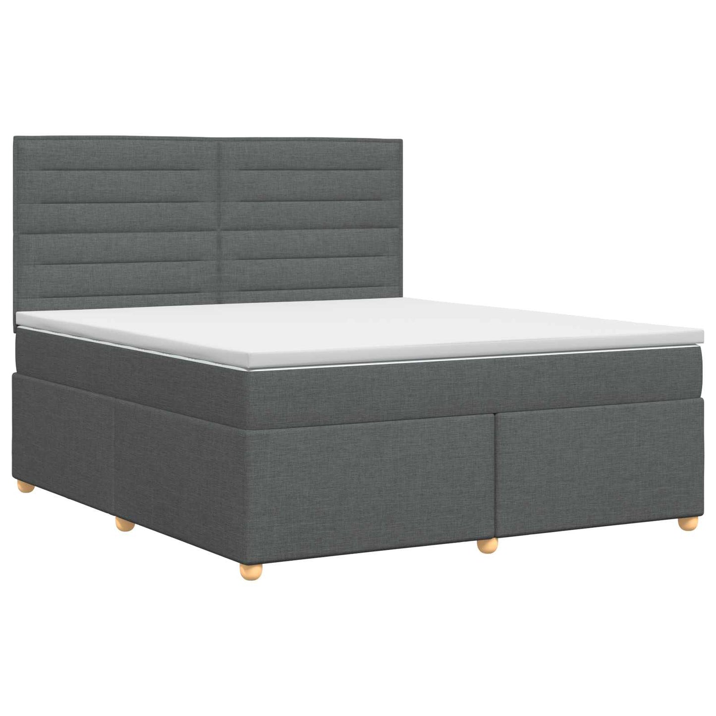 vidaXL Κρεβάτι box spring με στρώμα Σκούρο Γκρι 180 x 200 cm Ύφασμα