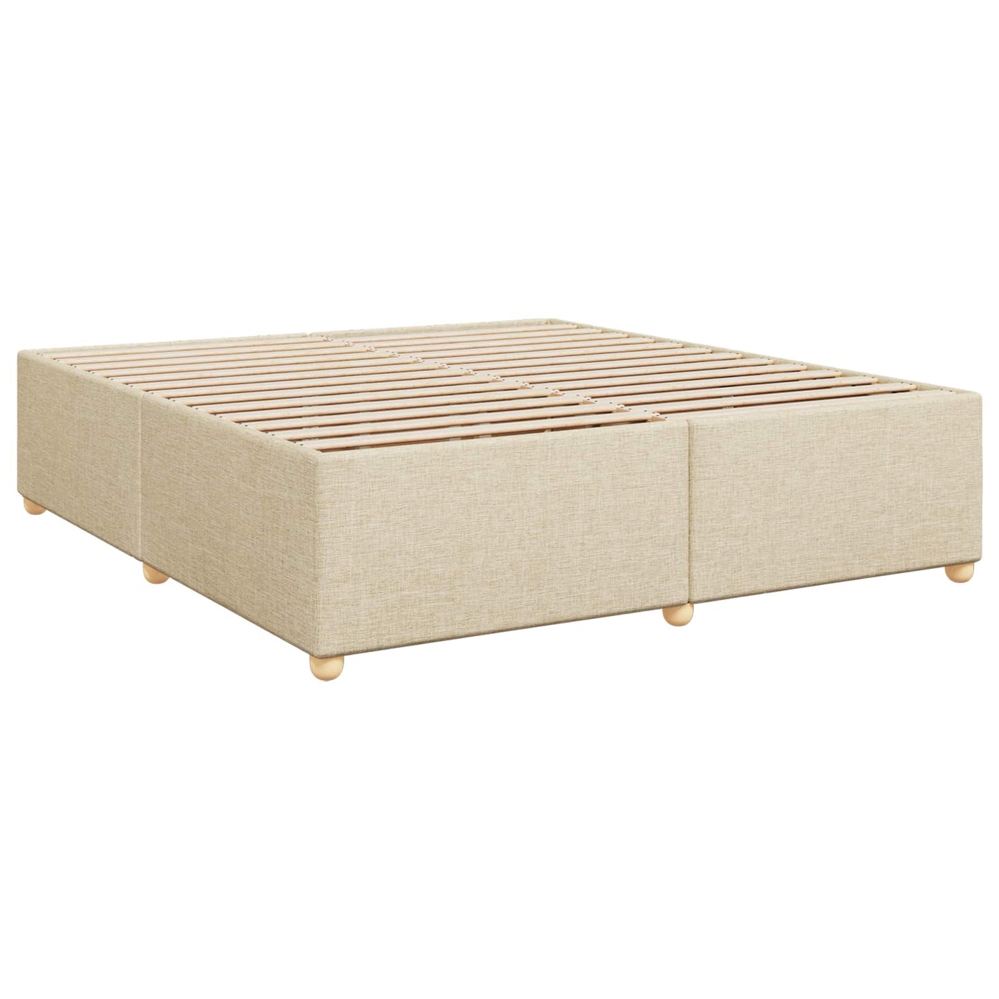 vidaXL Κρεβάτι box spring με στρώμα Κρεμ 200 x 200 cm Ύφασμα