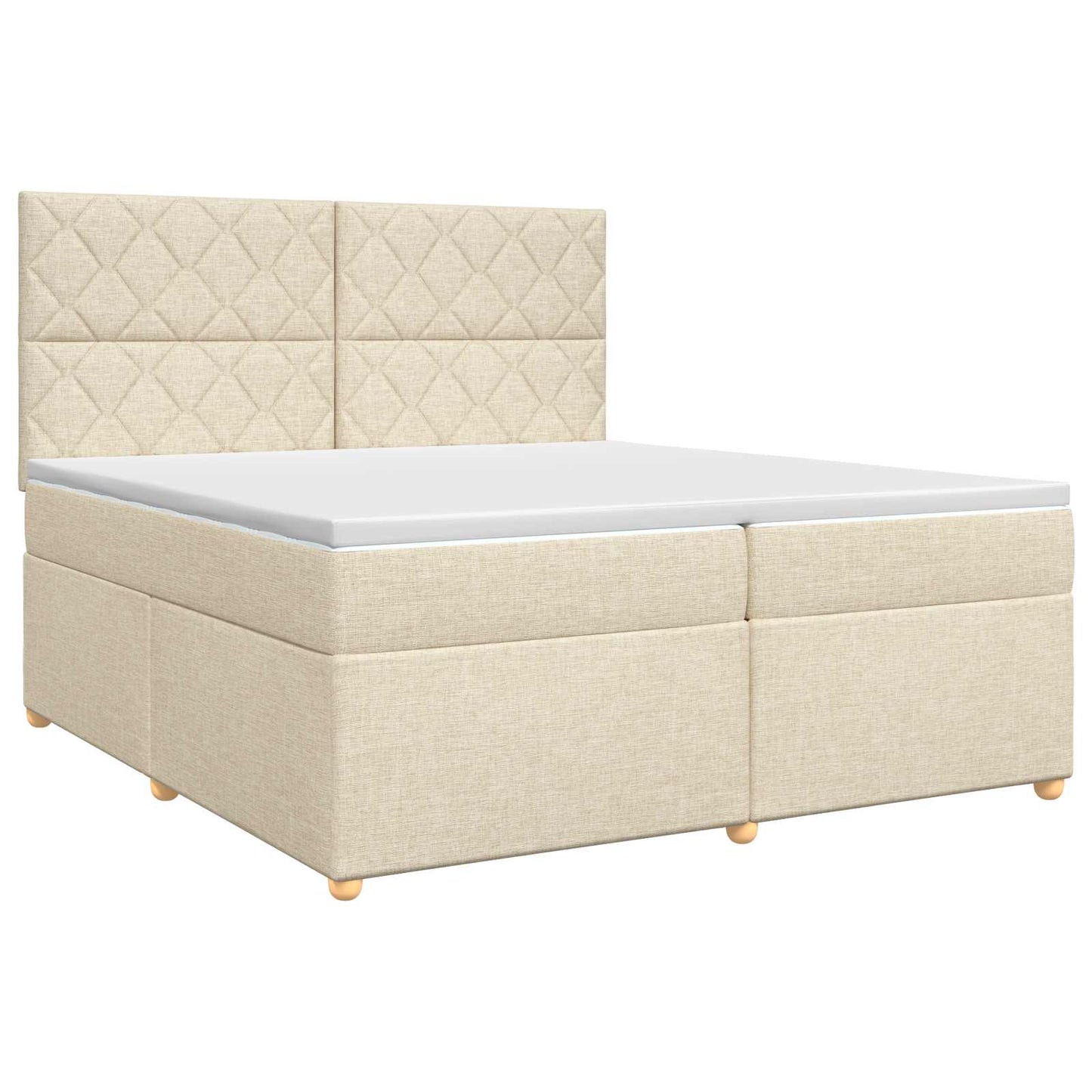 vidaXL Κρεβάτι box spring με στρώμα Κρεμ 200 x 200 cm Ύφασμα