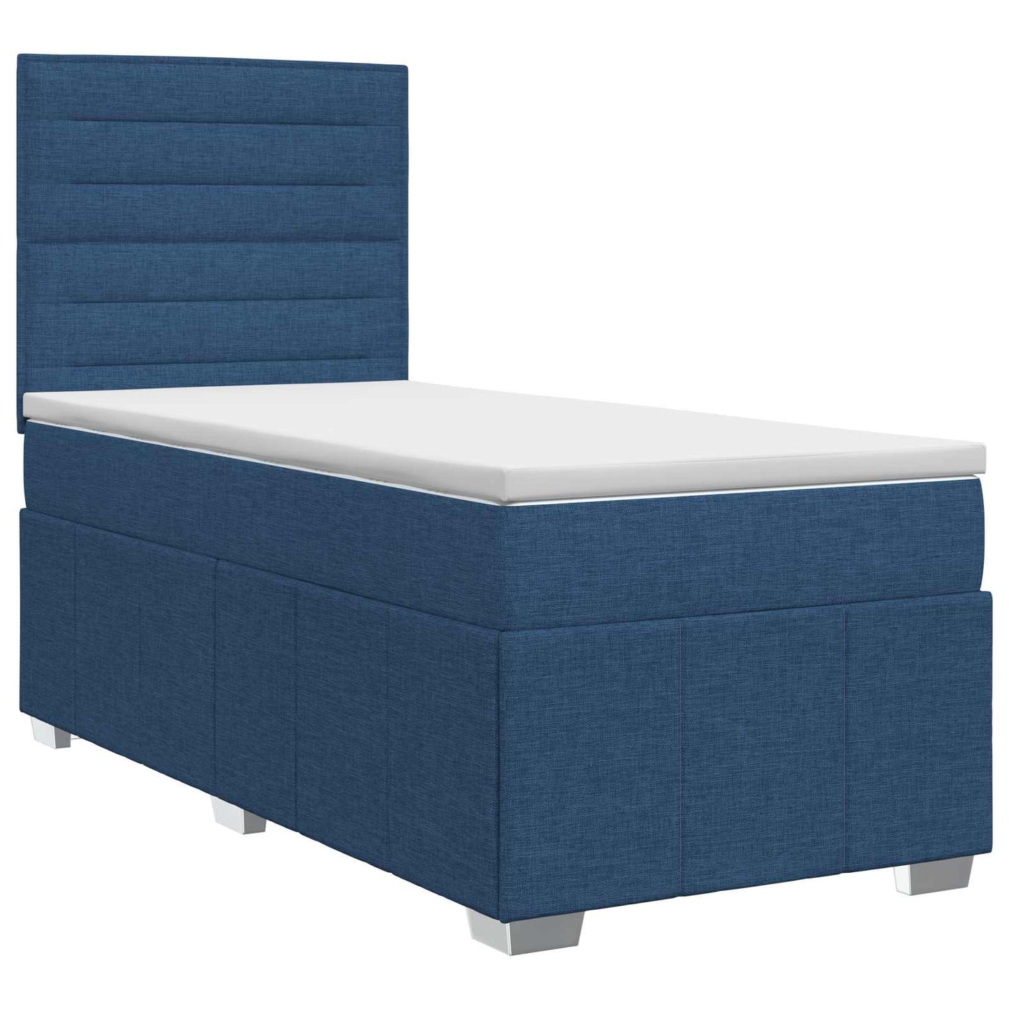 vidaXL Κρεβάτι box spring με στρώμα Μπλε 100 x 200 cm Ύφασμα