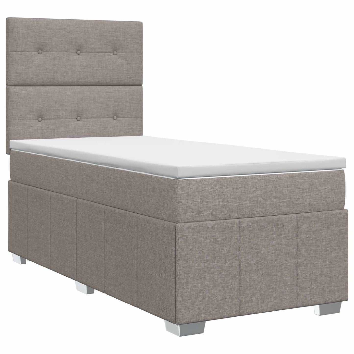 vidaXL Κρεβάτι box spring με στρώμα Taupe 100 x 200 cm Ύφασμα