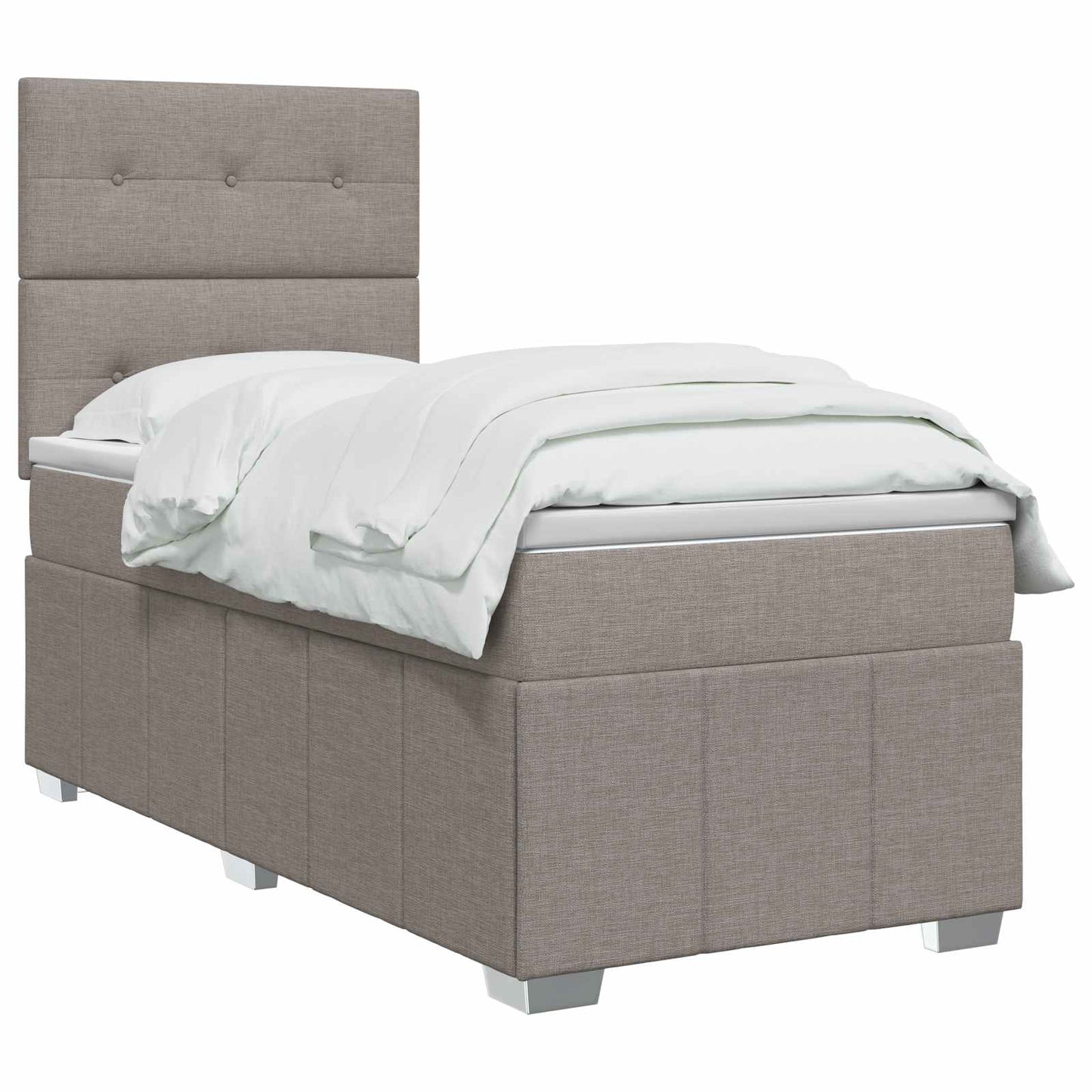 vidaXL Κρεβάτι box spring με στρώμα Taupe 100 x 200 cm Ύφασμα