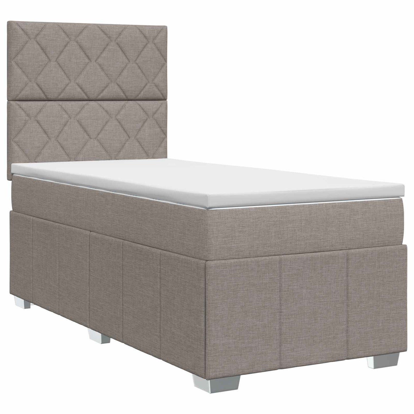 vidaXL Κρεβάτι box spring με στρώμα Taupe 100 x 200 cm Ύφασμα