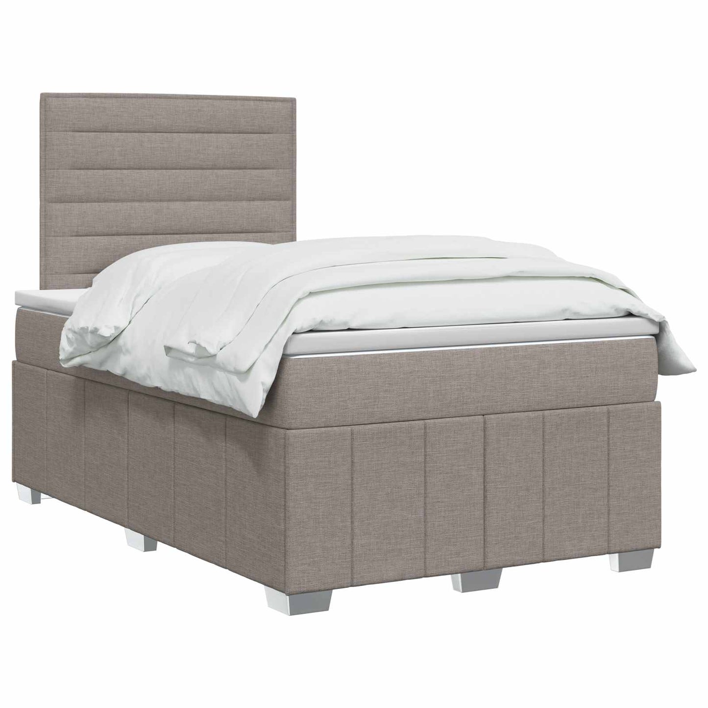 vidaXL Κρεβάτι box spring με στρώμα Taupe 120 x 190 cm Ύφασμα