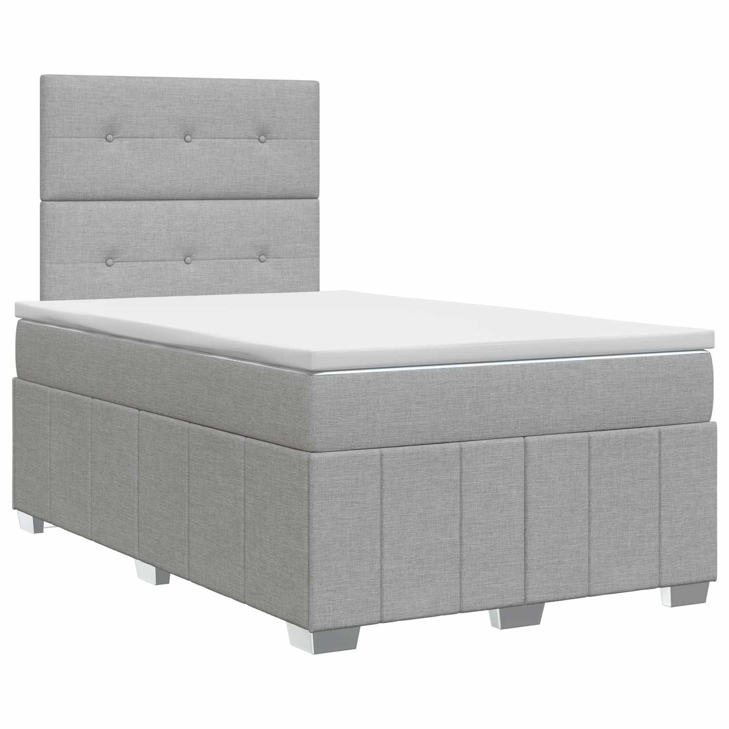 vidaXL Κρεβάτι box spring με στρώμα Ανοιχτό γκρι 120 x 190 cm Ύφασμα