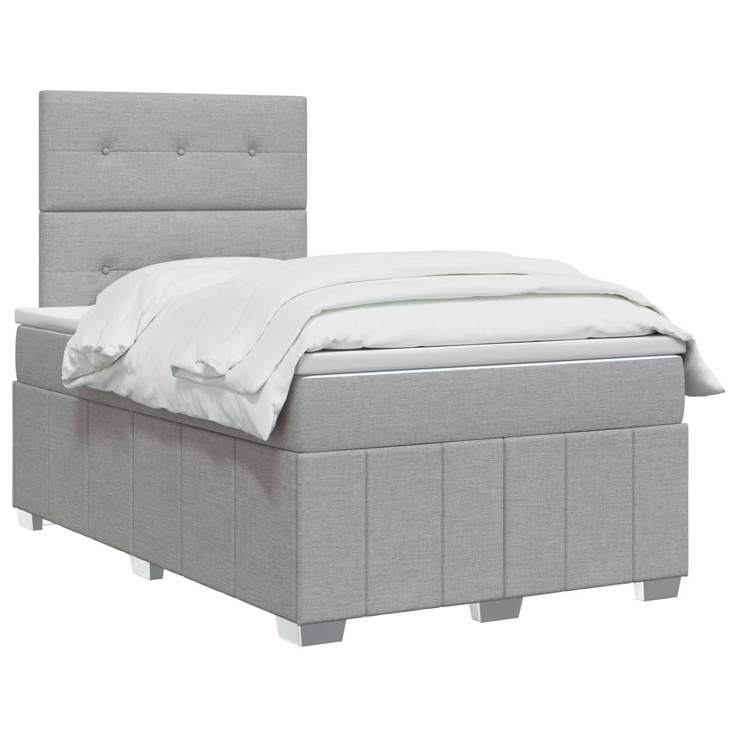 vidaXL Κρεβάτι box spring με στρώμα Ανοιχτό γκρι 120 x 190 cm Ύφασμα