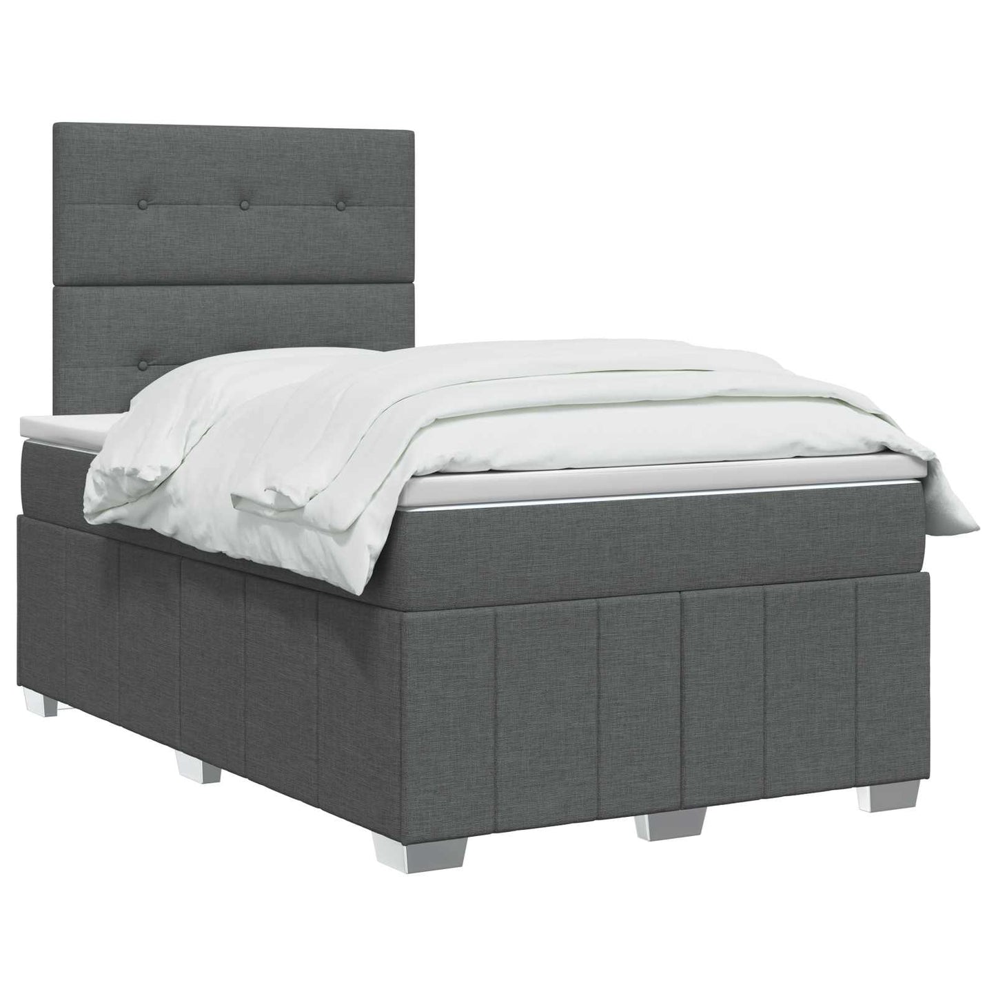 vidaXL Κρεβάτι box spring με στρώμα Σκούρο Γκρι 120 x 190 cm Ύφασμα