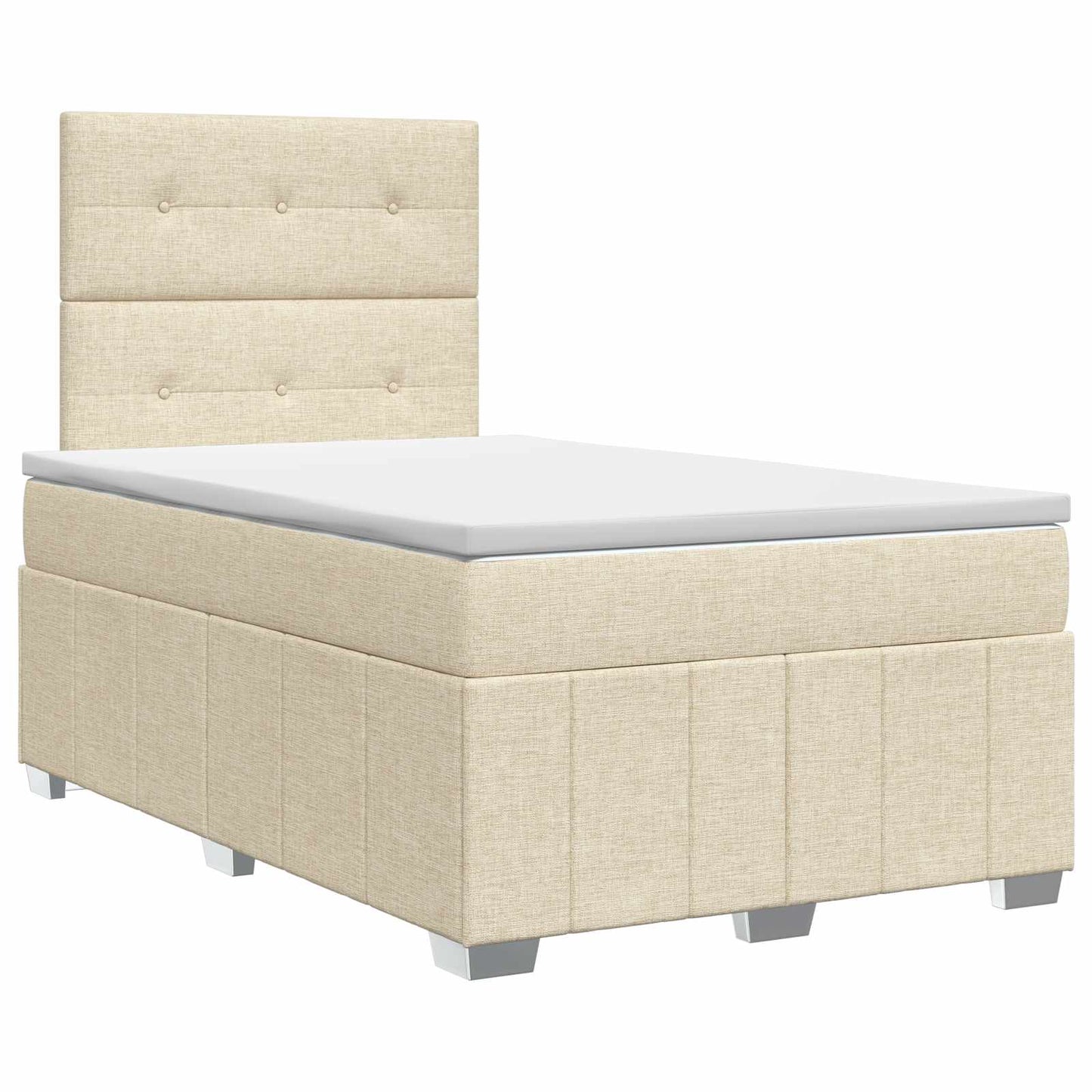 vidaXL Κρεβάτι box spring με στρώμα Κρεμ 120 x 190 cm Ύφασμα
