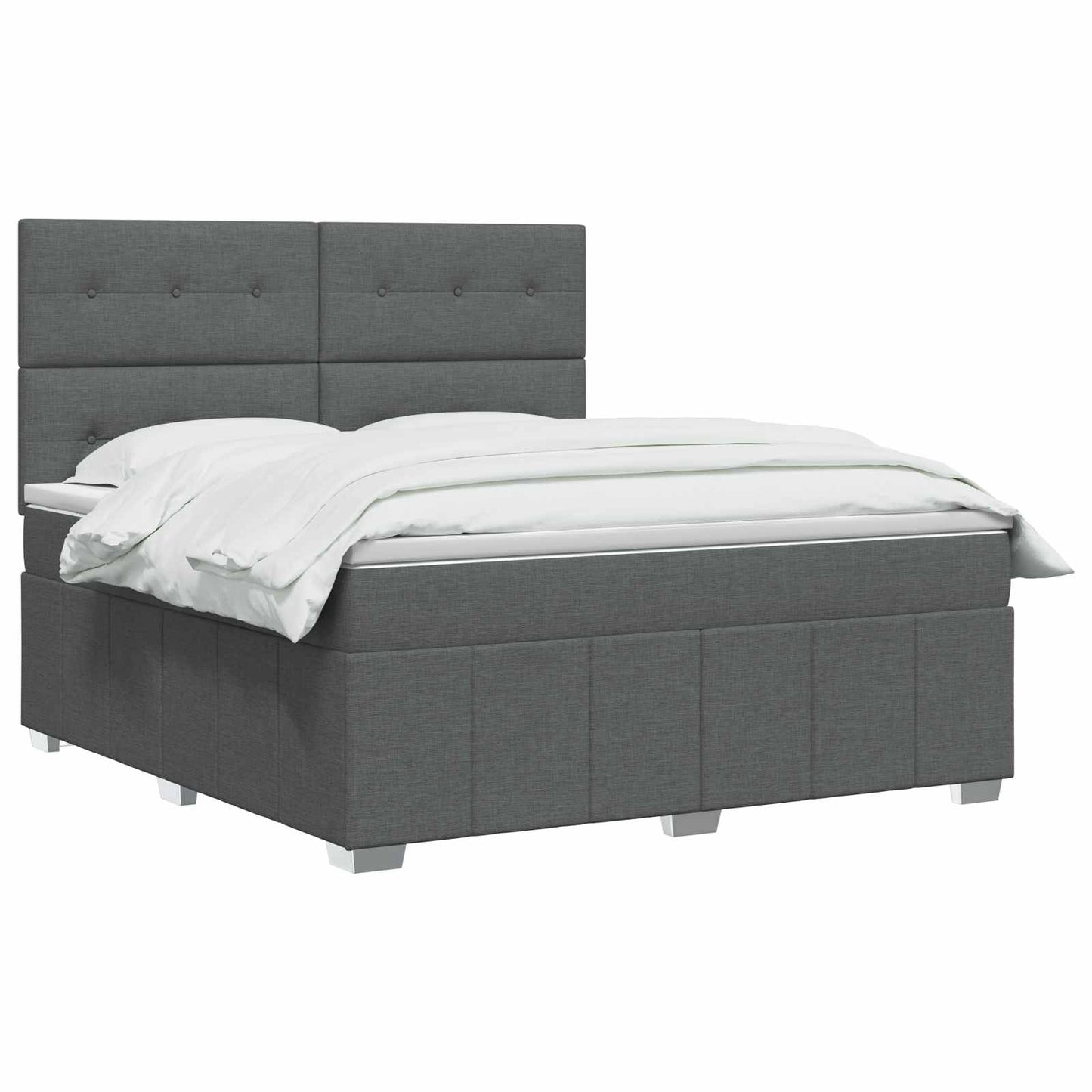 vidaXL Κρεβάτι box spring με στρώμα Σκούρο Γκρι 140 x 190 cm Ύφασμα