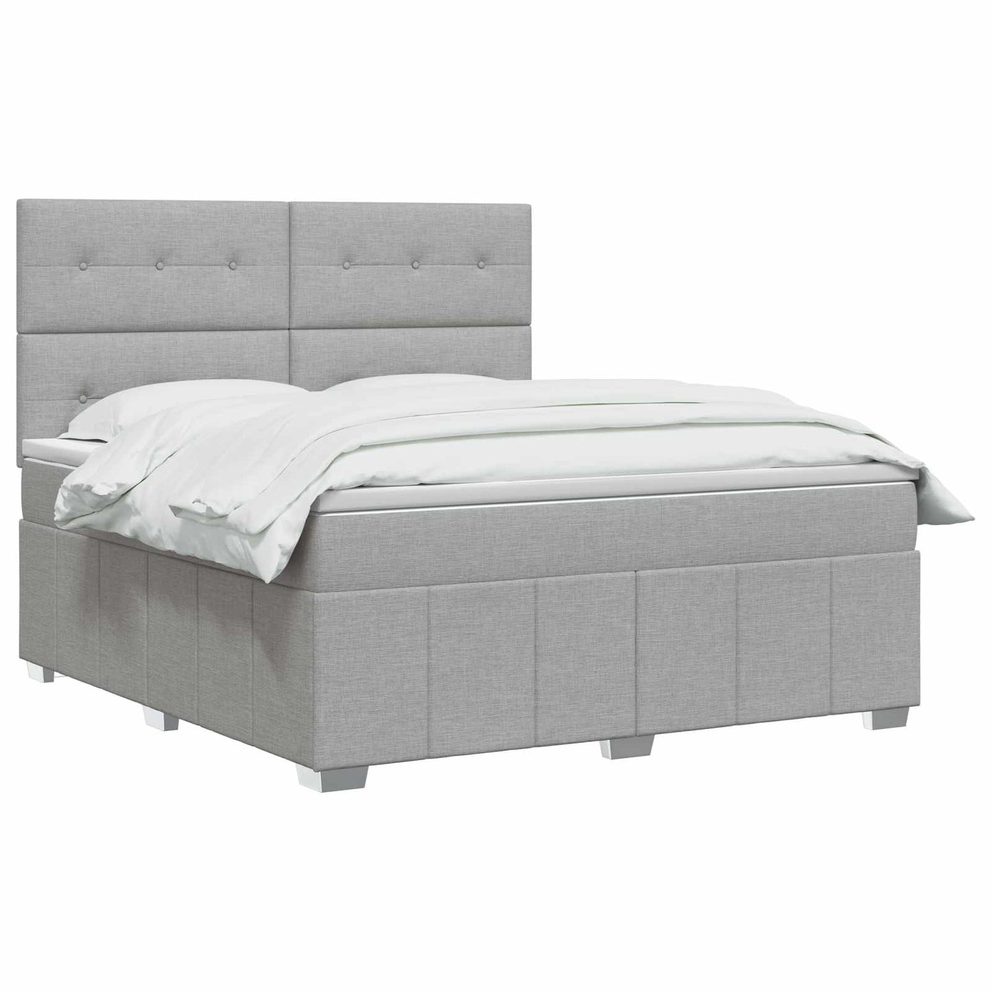 vidaXL Κρεβάτι box spring με στρώμα Ανοιχτό γκρι 140 x 200 cm Ύφασμα