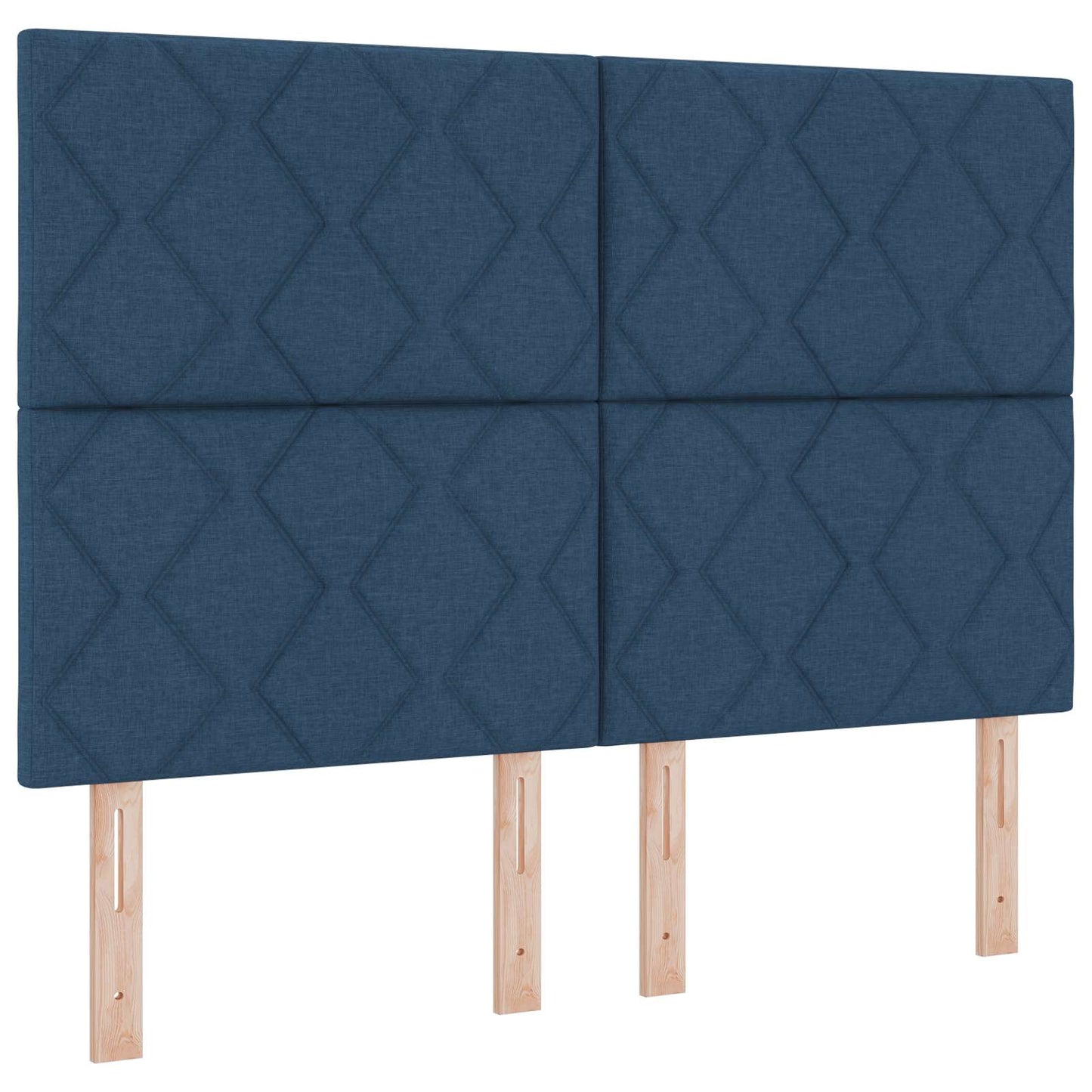 vidaXL Κρεβάτι box spring με στρώμα Μπλε 140 x 200 cm Ύφασμα