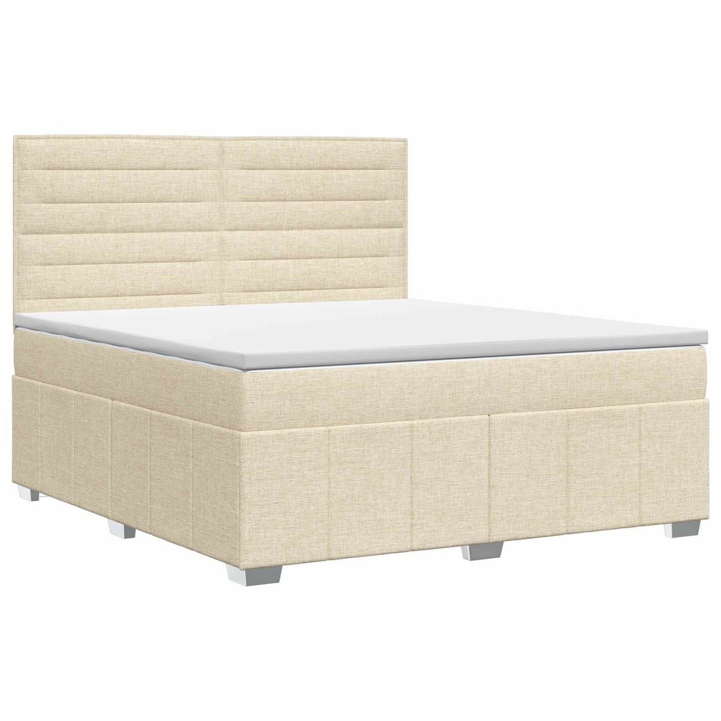 vidaXL Κρεβάτι box spring με στρώμα Κρεμ 160 x 200 cm Ύφασμα