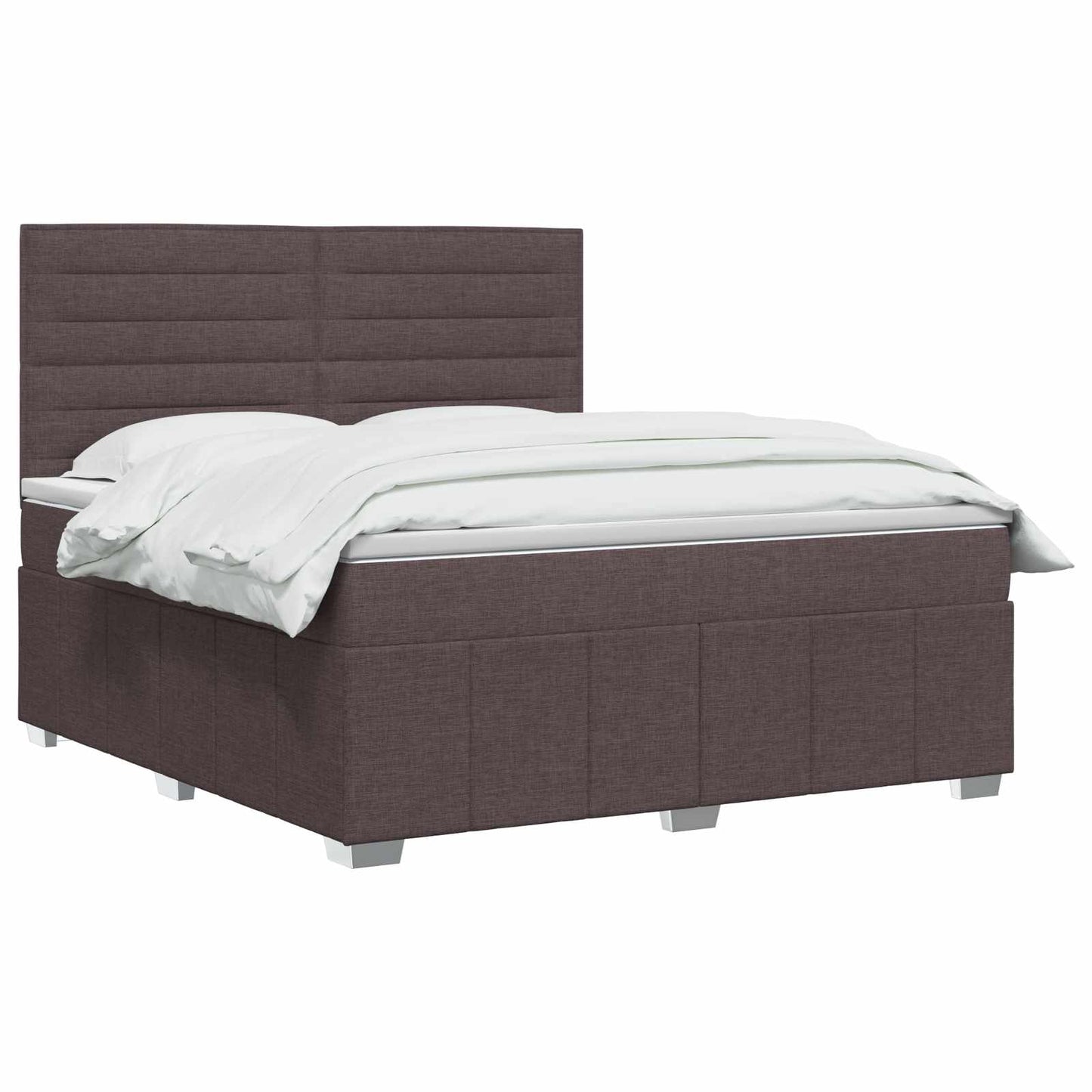 vidaXL Κρεβάτι box spring με στρώμα Σκούρο Καφέ 180 x 200 cm Ύφασμα